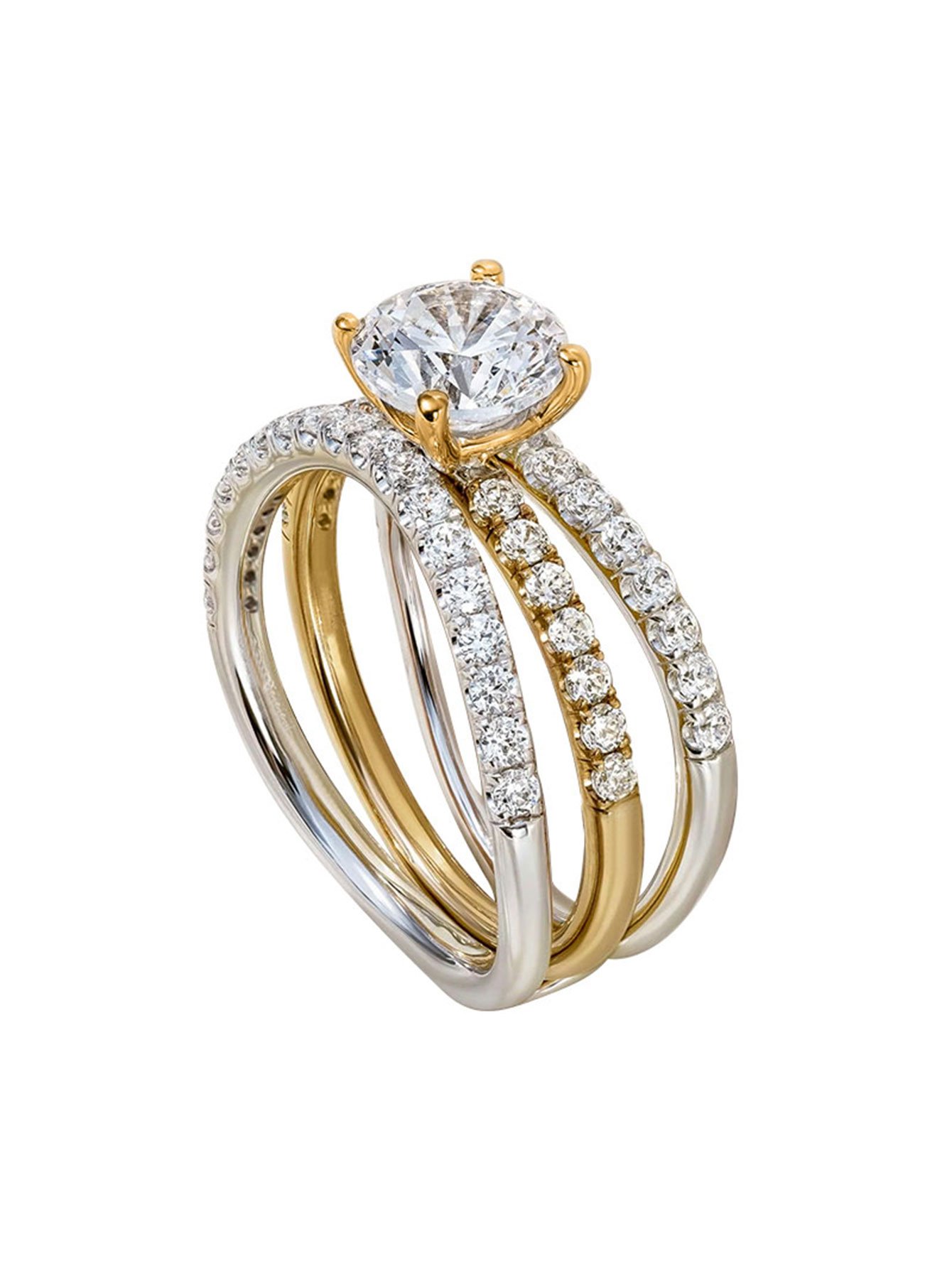 Multi-Tone Cubic Zirconia Layered Ring