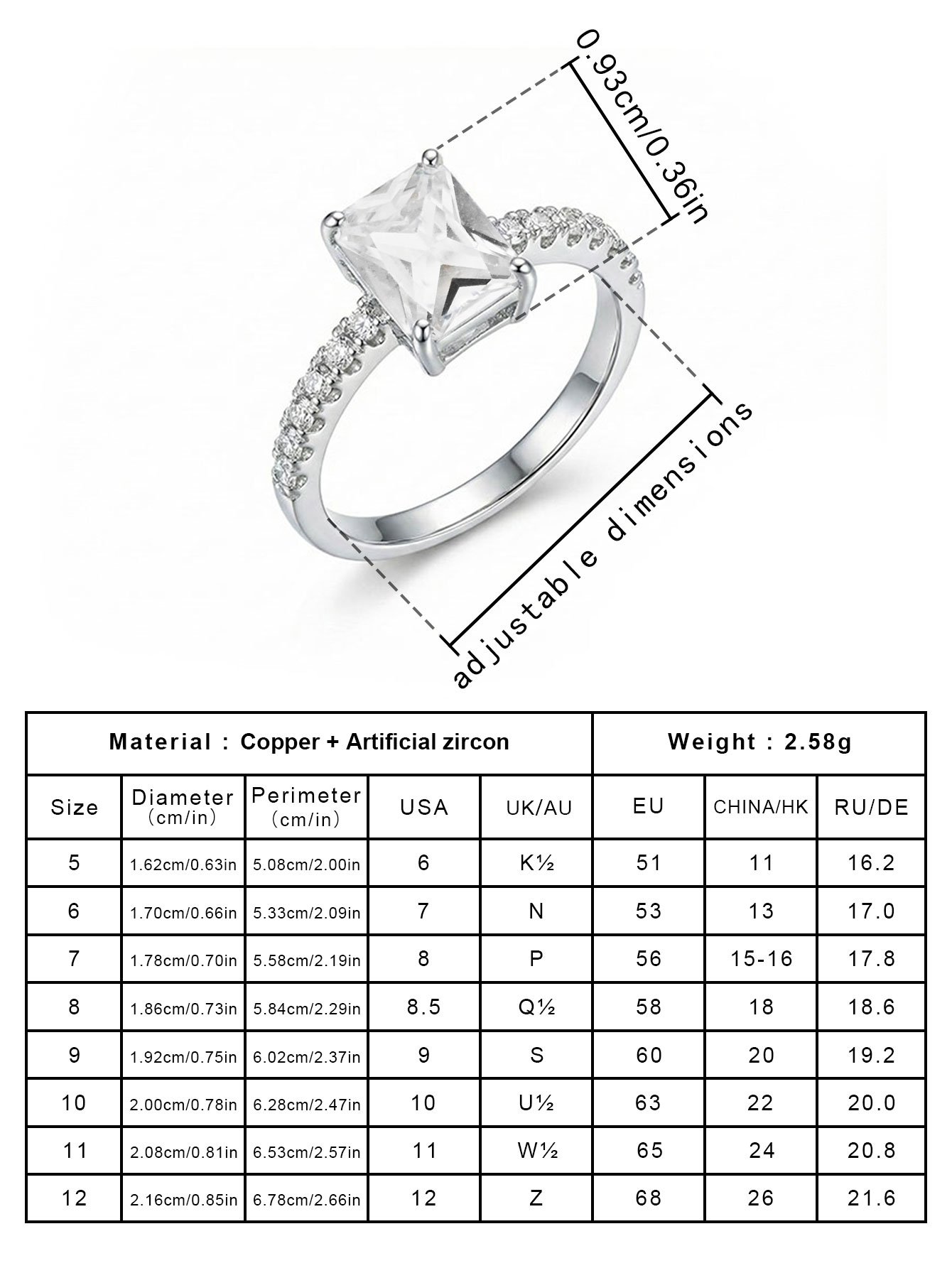 Silver Plated Cubic Zirconia Engagement Ring