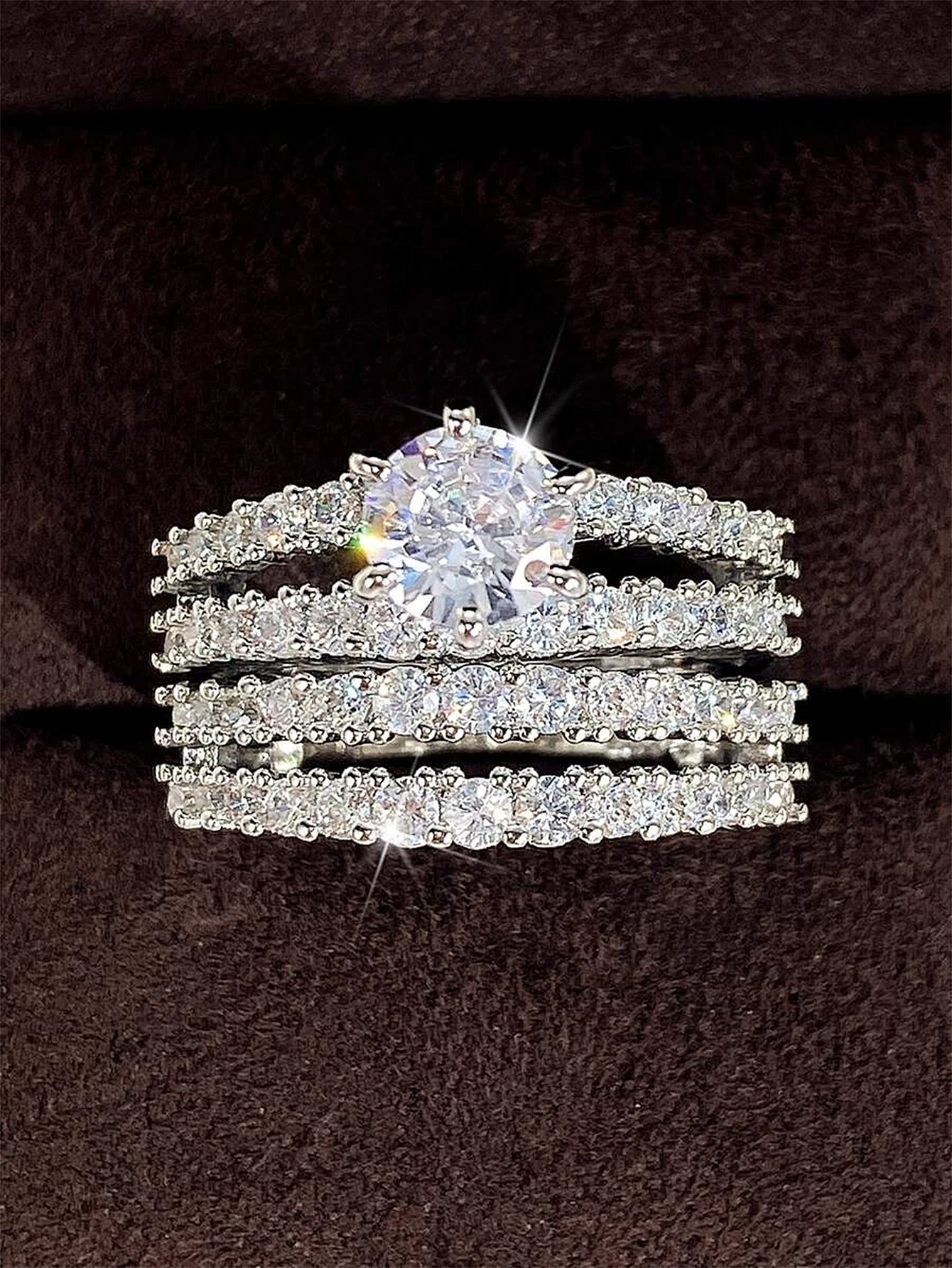 Silver-Toned Ring Set