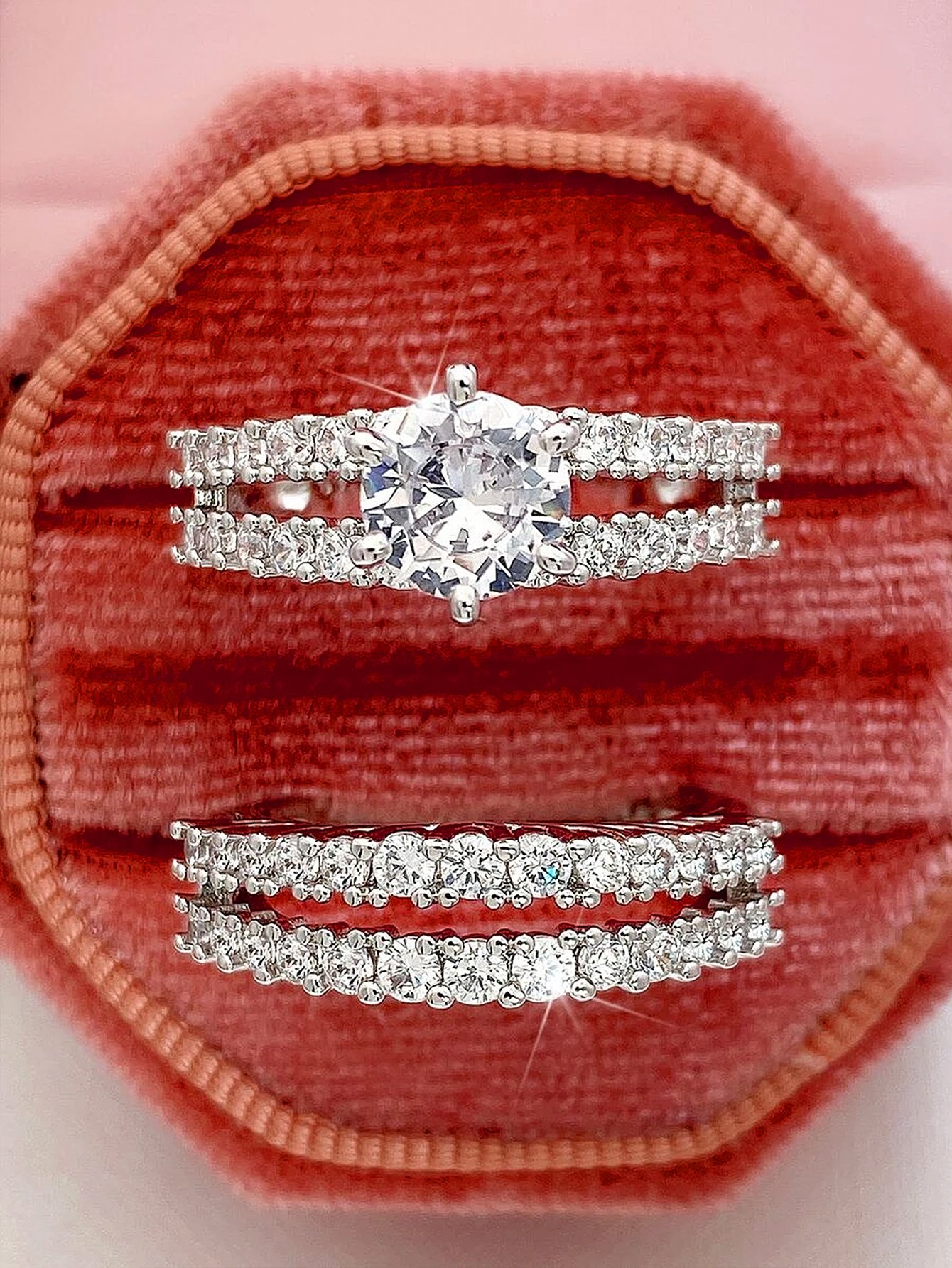 Silver-Toned Ring Set