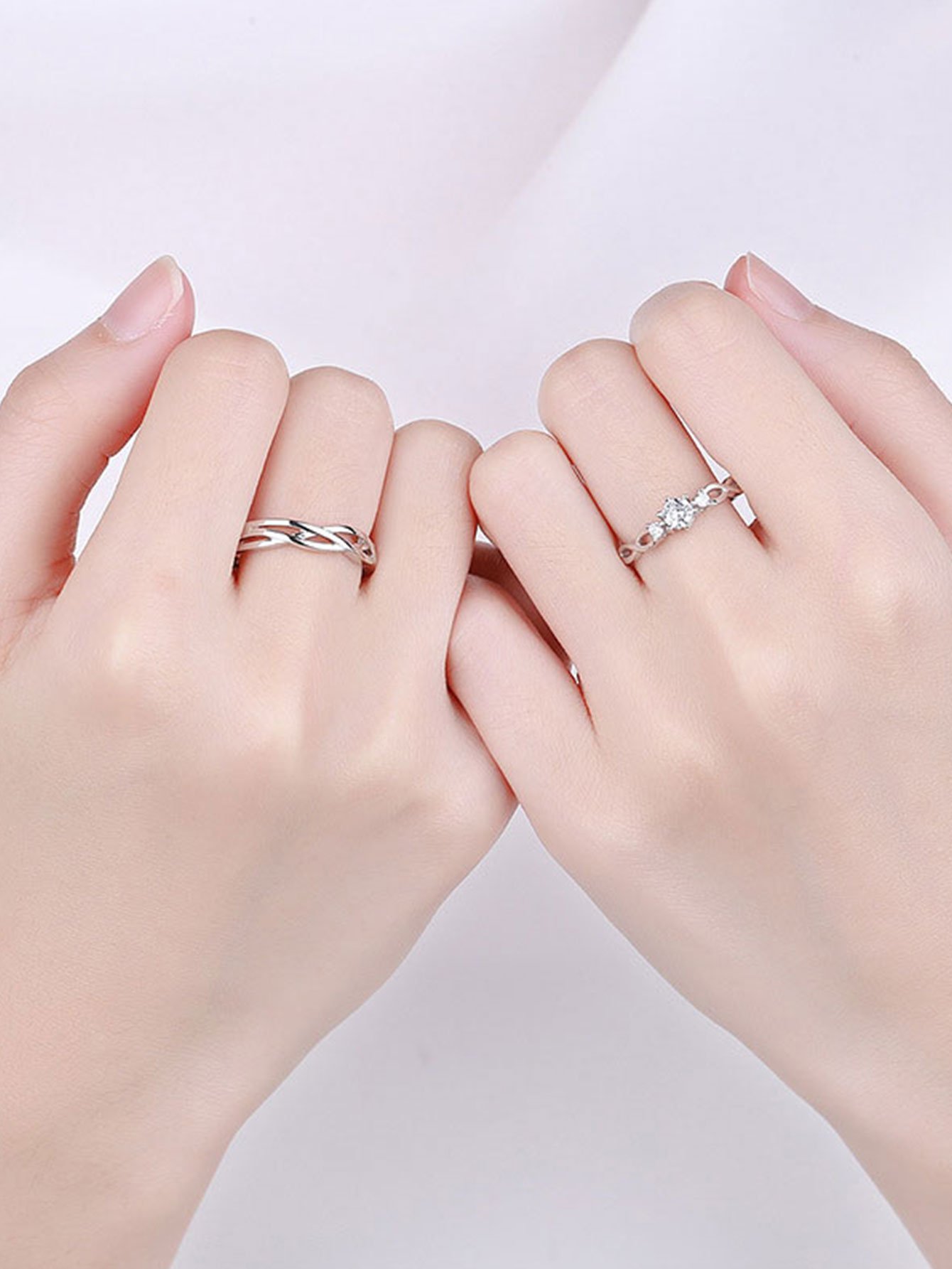 Silver Cubic Zirconia Ring Set