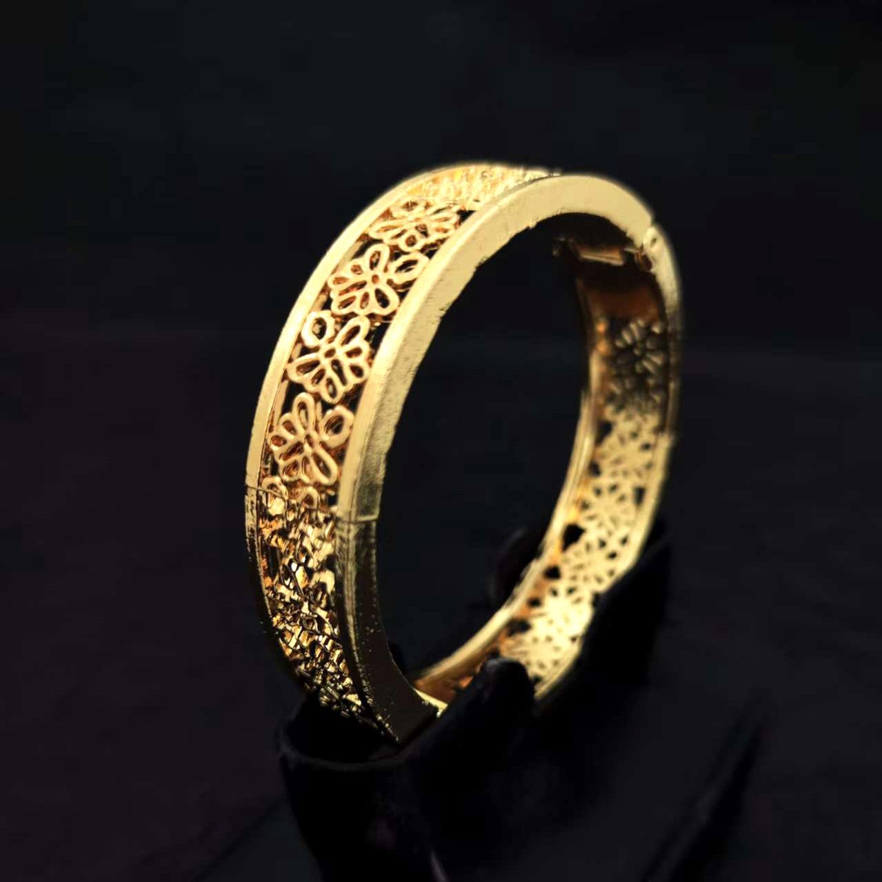 Gold Filigree Bangle Bracelet - Everyday Wear.