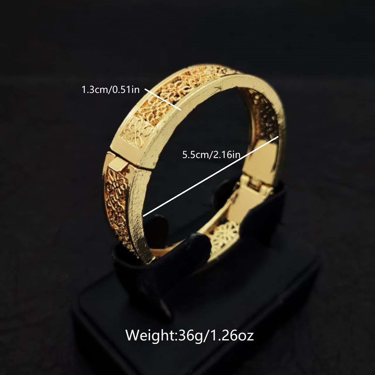 Gold Filigree Bangle Bracelet - Everyday Wear.