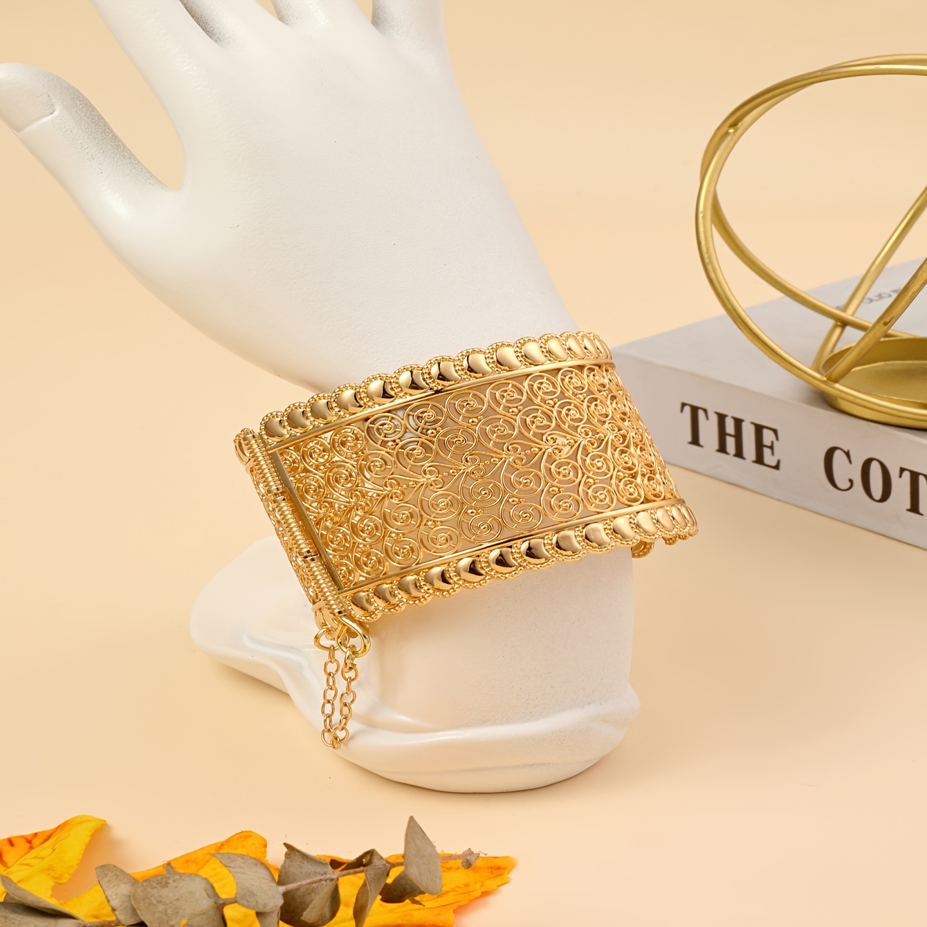 Gold Filigree Bangle Bracelet for Women - Casual Wear.