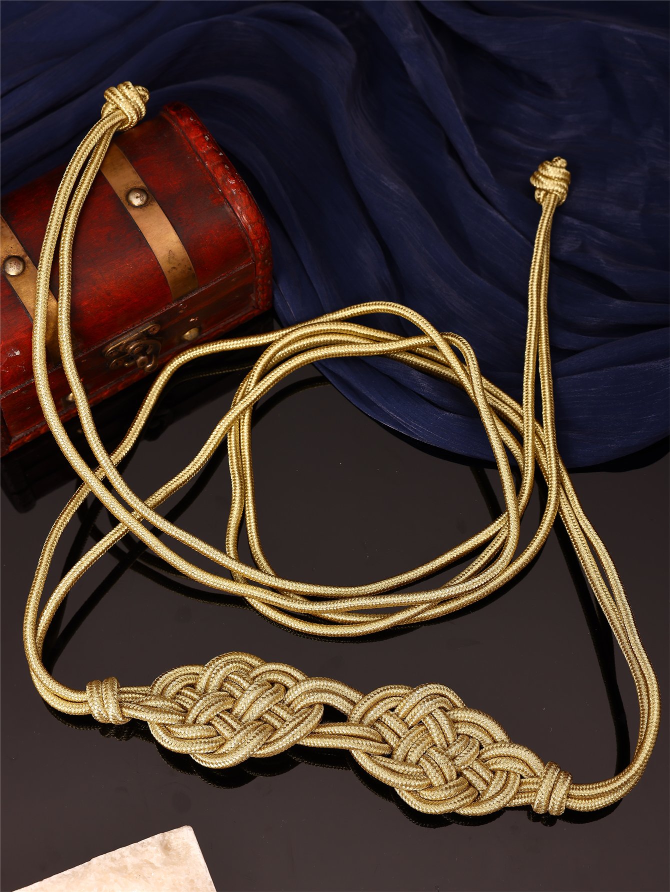 Gold Braided Leather Belt