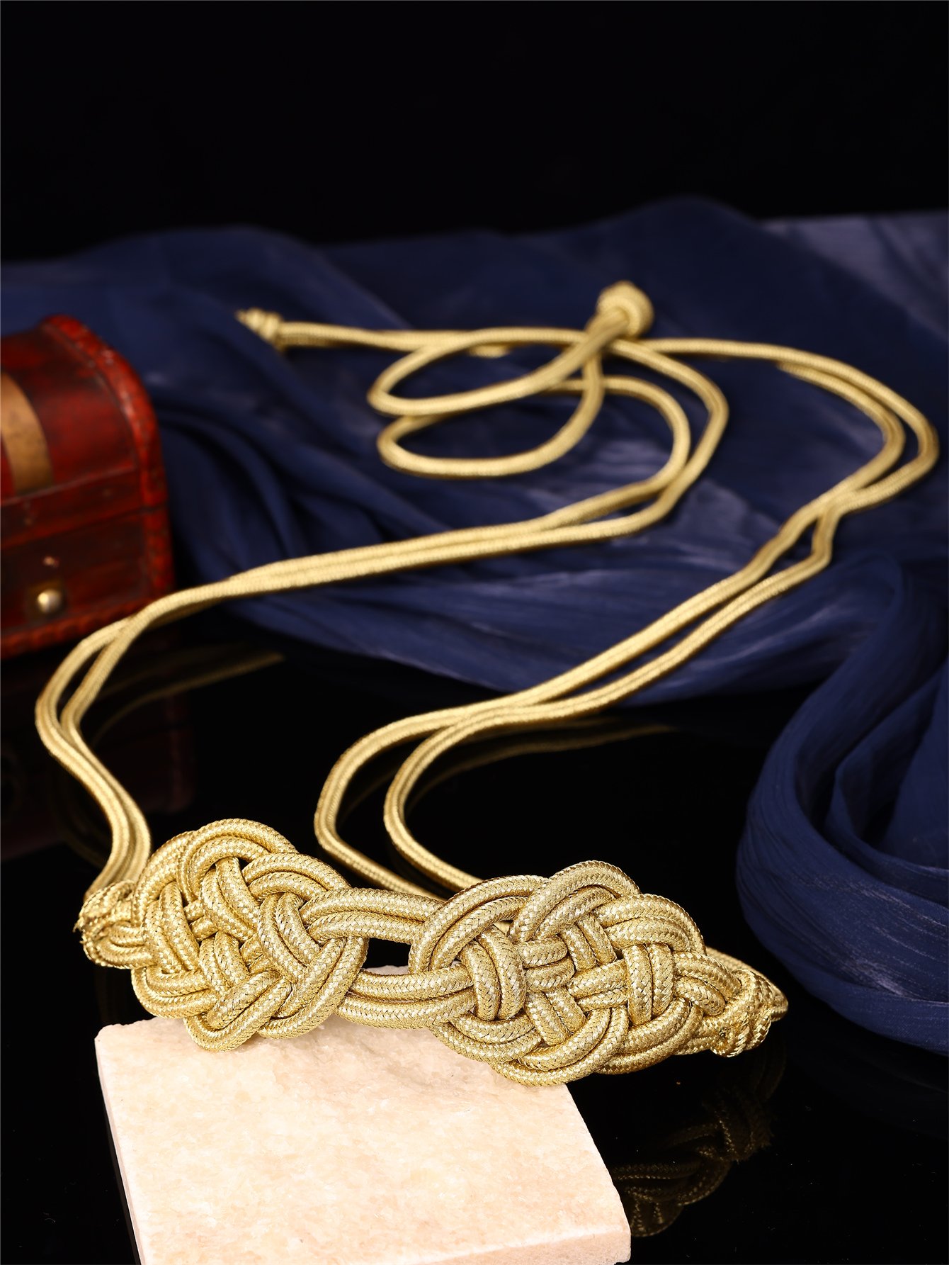 Gold Braided Leather Belt