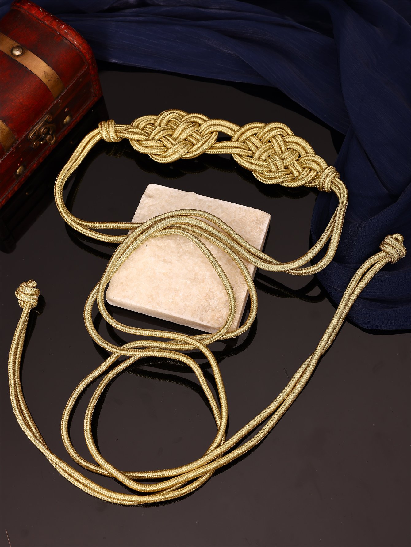 Gold Braided Leather Belt