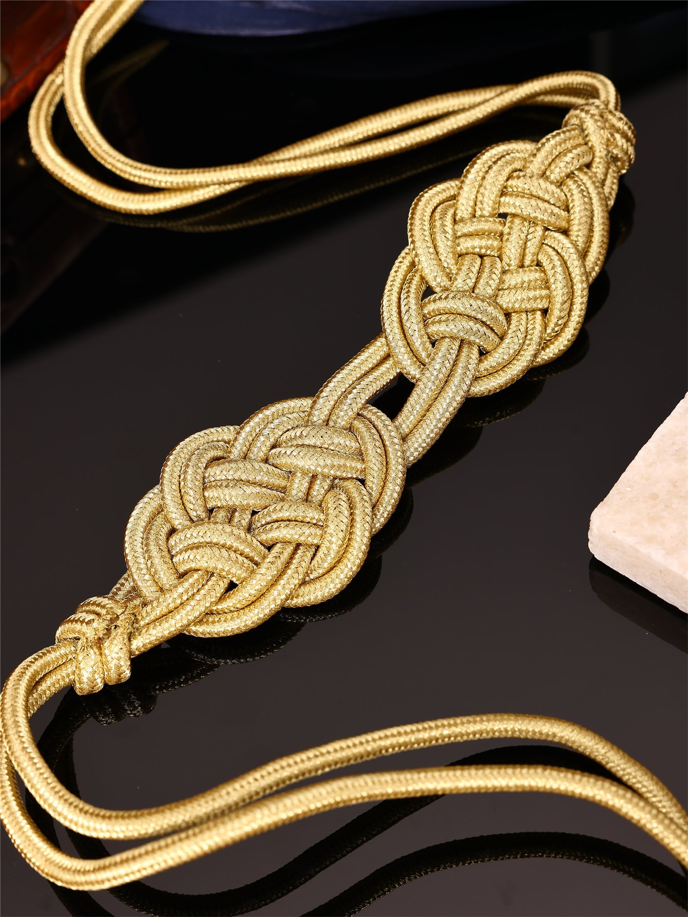 Gold Braided Leather Belt