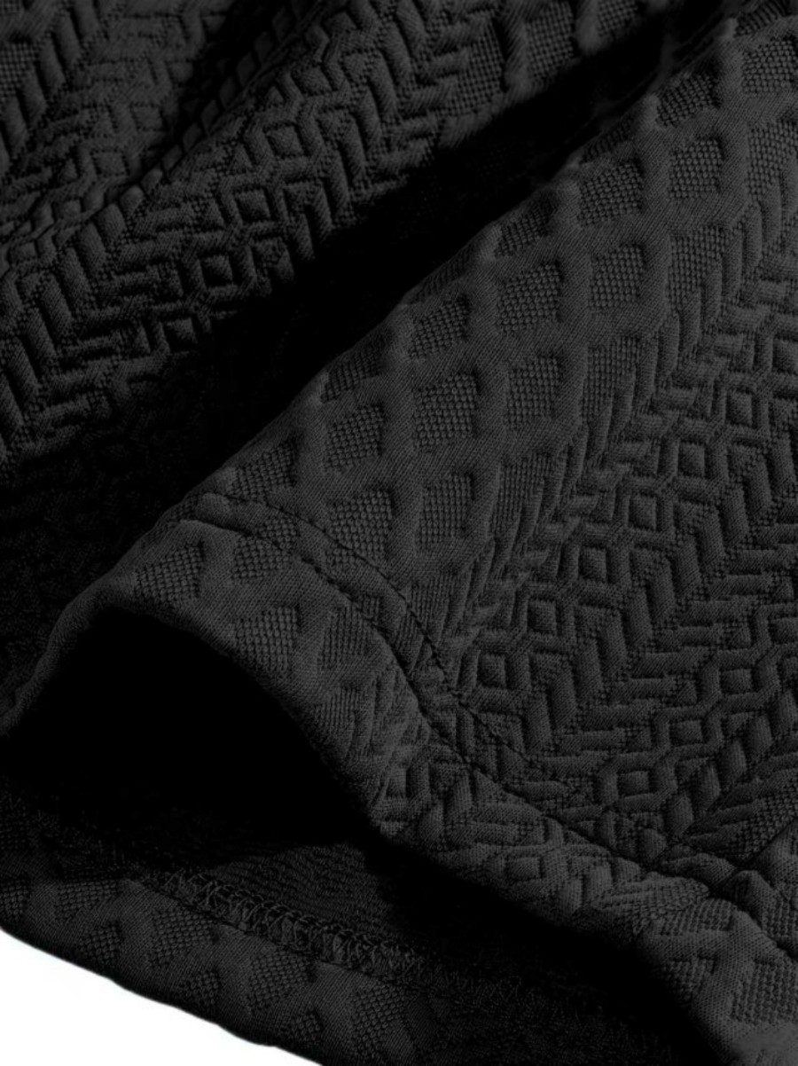 Black Solid Regular and Shorts Co-Ords