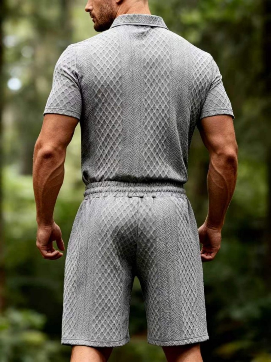 Grey Solid Regular and Shorts Co-Ords