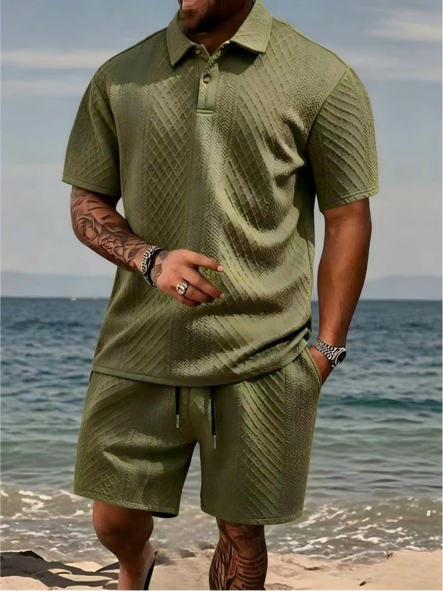 Green Solid Regular and Shorts Co-Ords