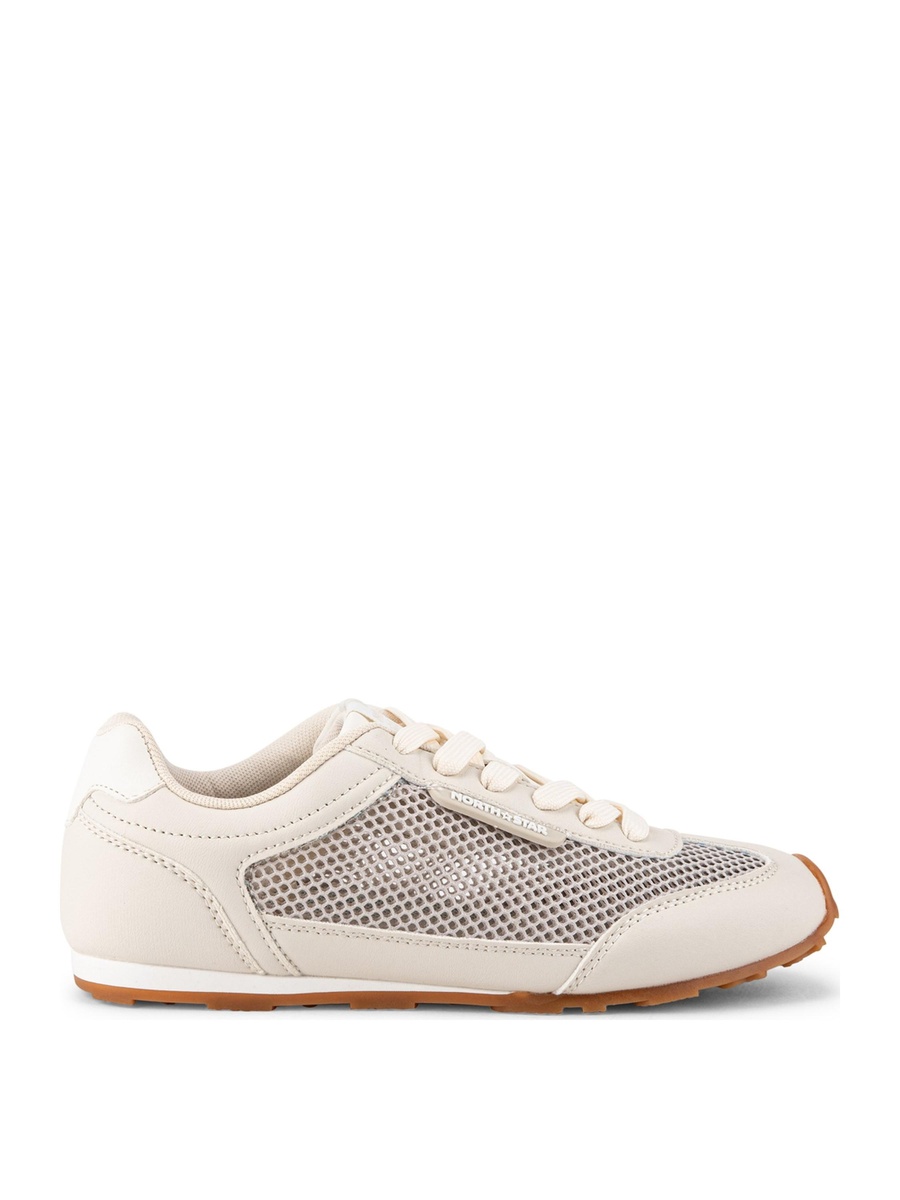 Beige Mesh Panel Lightweight Casual Sneakers