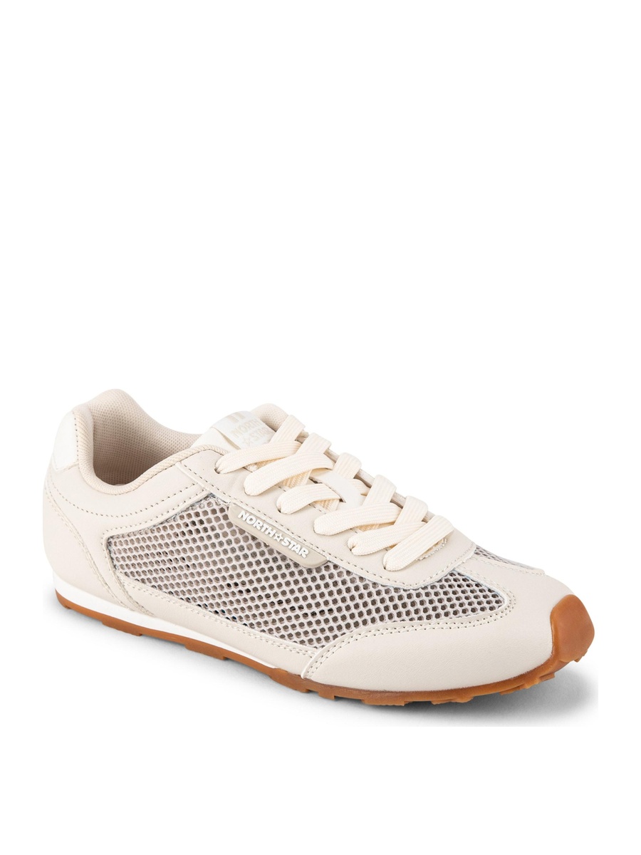 Beige Mesh Panel Lightweight Casual Sneakers