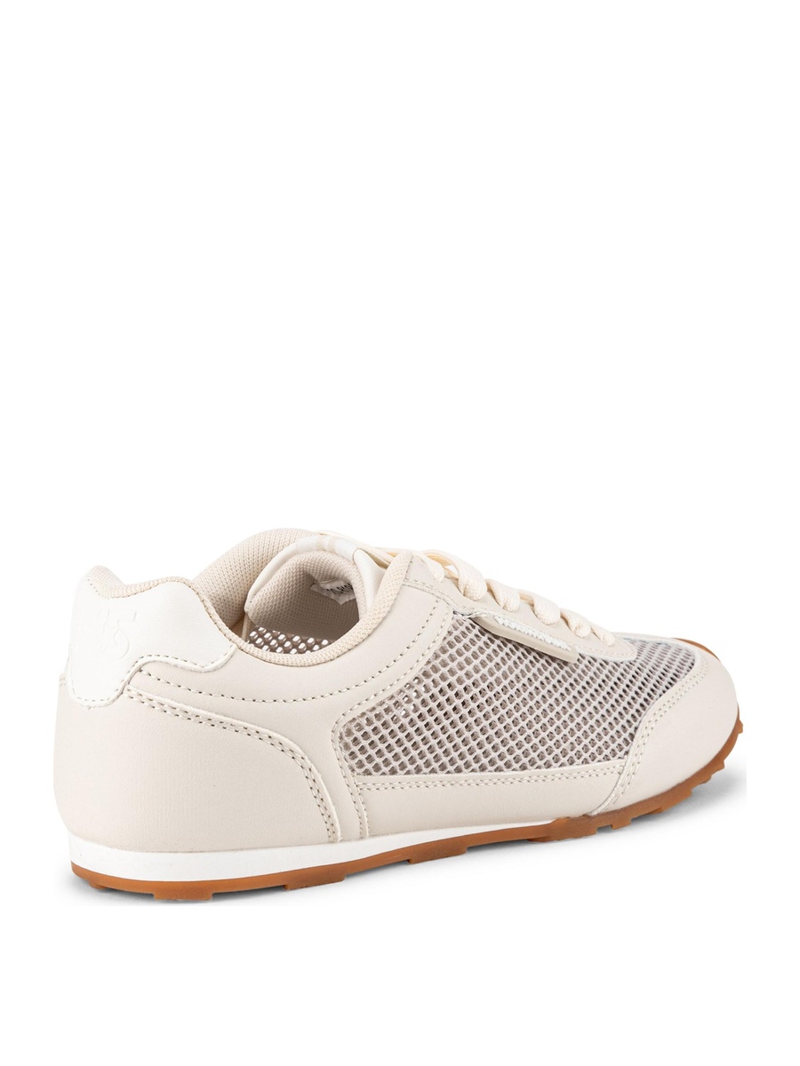 Beige Mesh Panel Lightweight Casual Sneakers