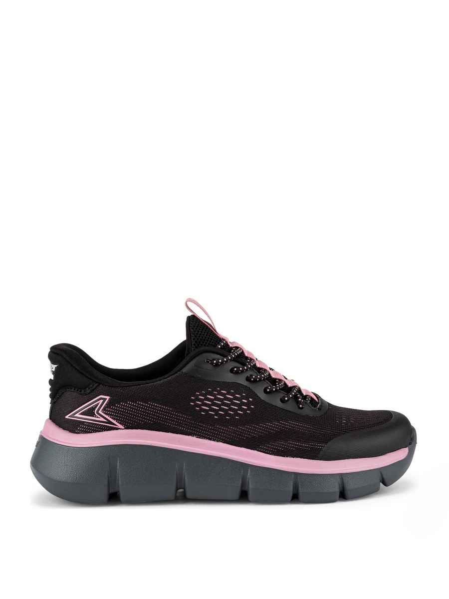 Black Stretch-Lace Performance Sneakers