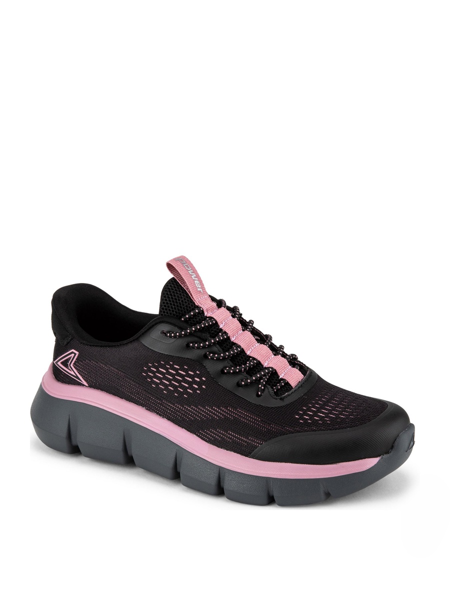 Black Stretch-Lace Performance Sneakers