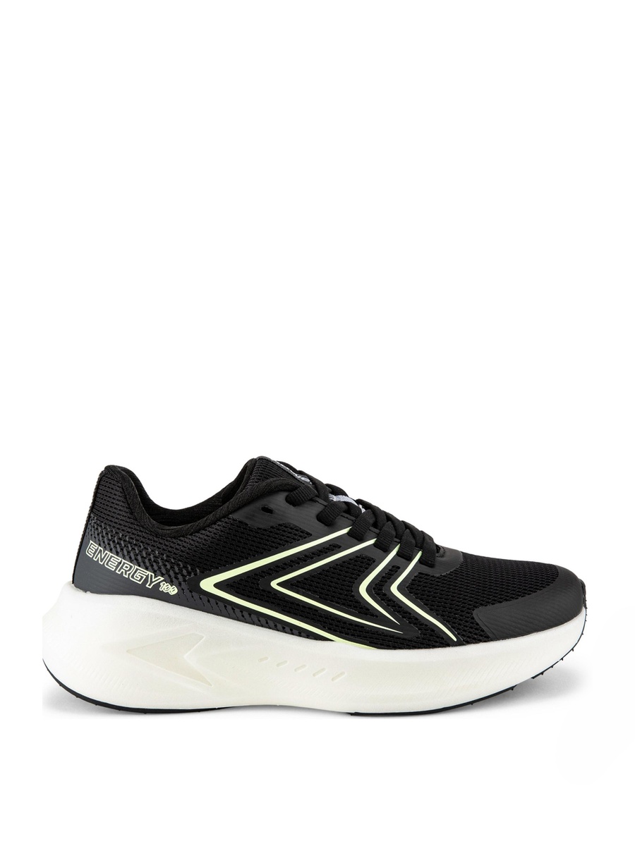 Black Logo Performance Lace-Up Sneakers
