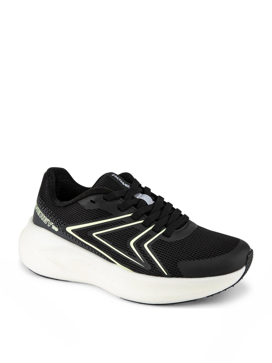 Black Logo Performance Lace-Up Sneakers