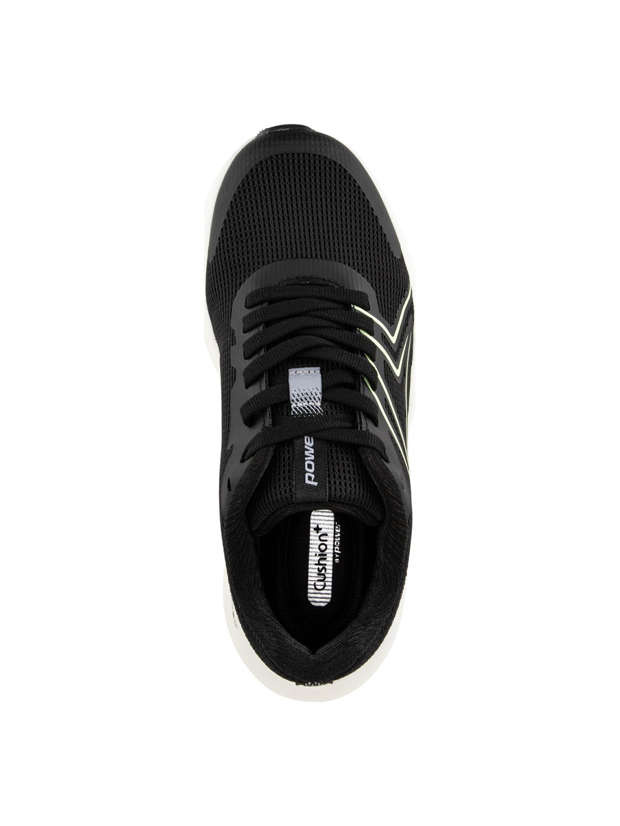 Black Logo Performance Lace-Up Sneakers
