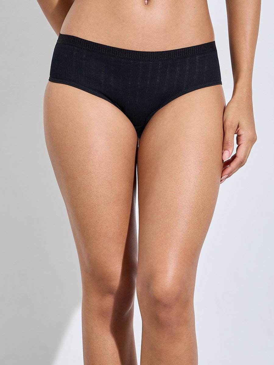 Pack of 4 - Multi-Color Ribbed Midi Briefs