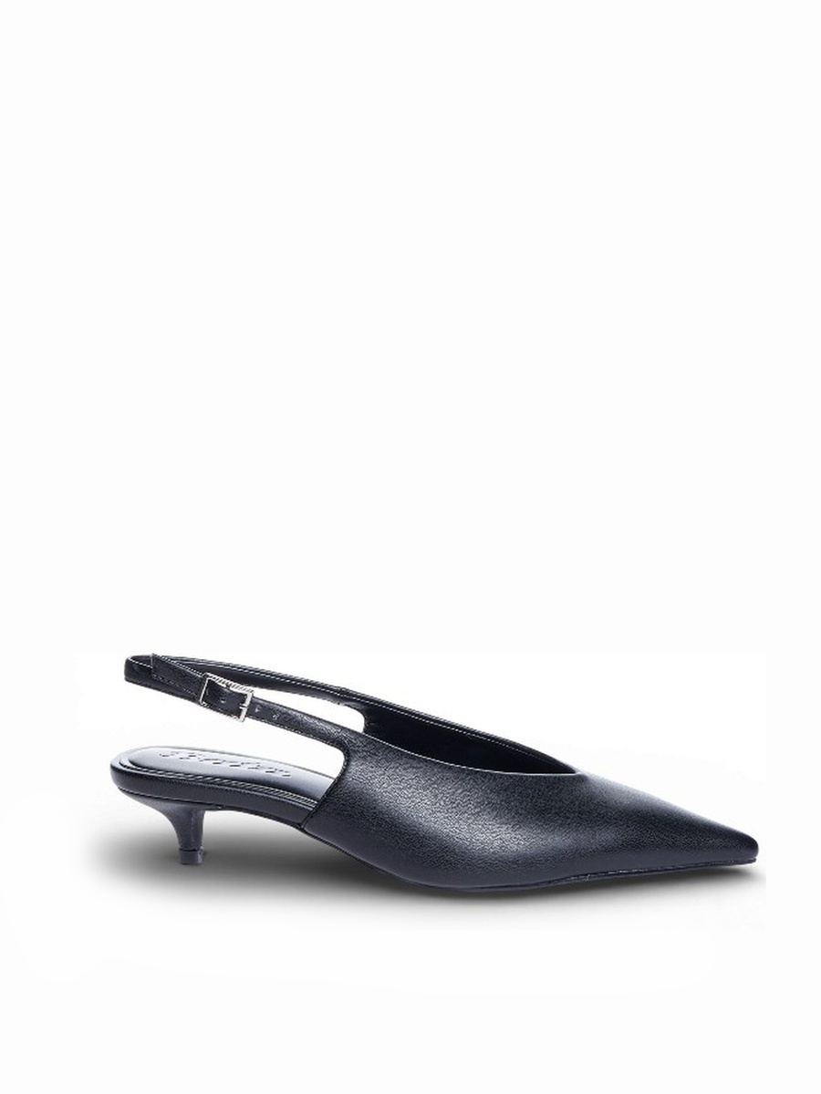 Black Pointed Slingback Mule Shoes