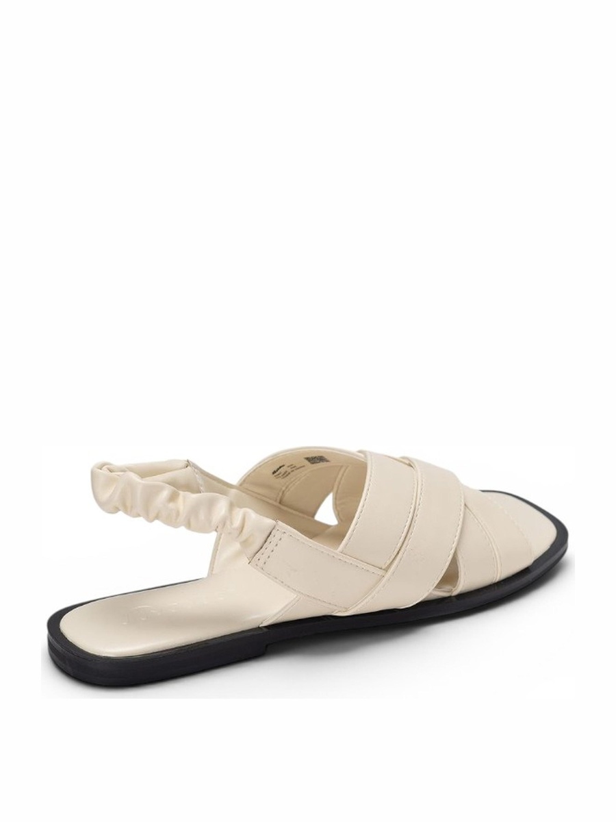 White Cross Strap Slingback Sandals