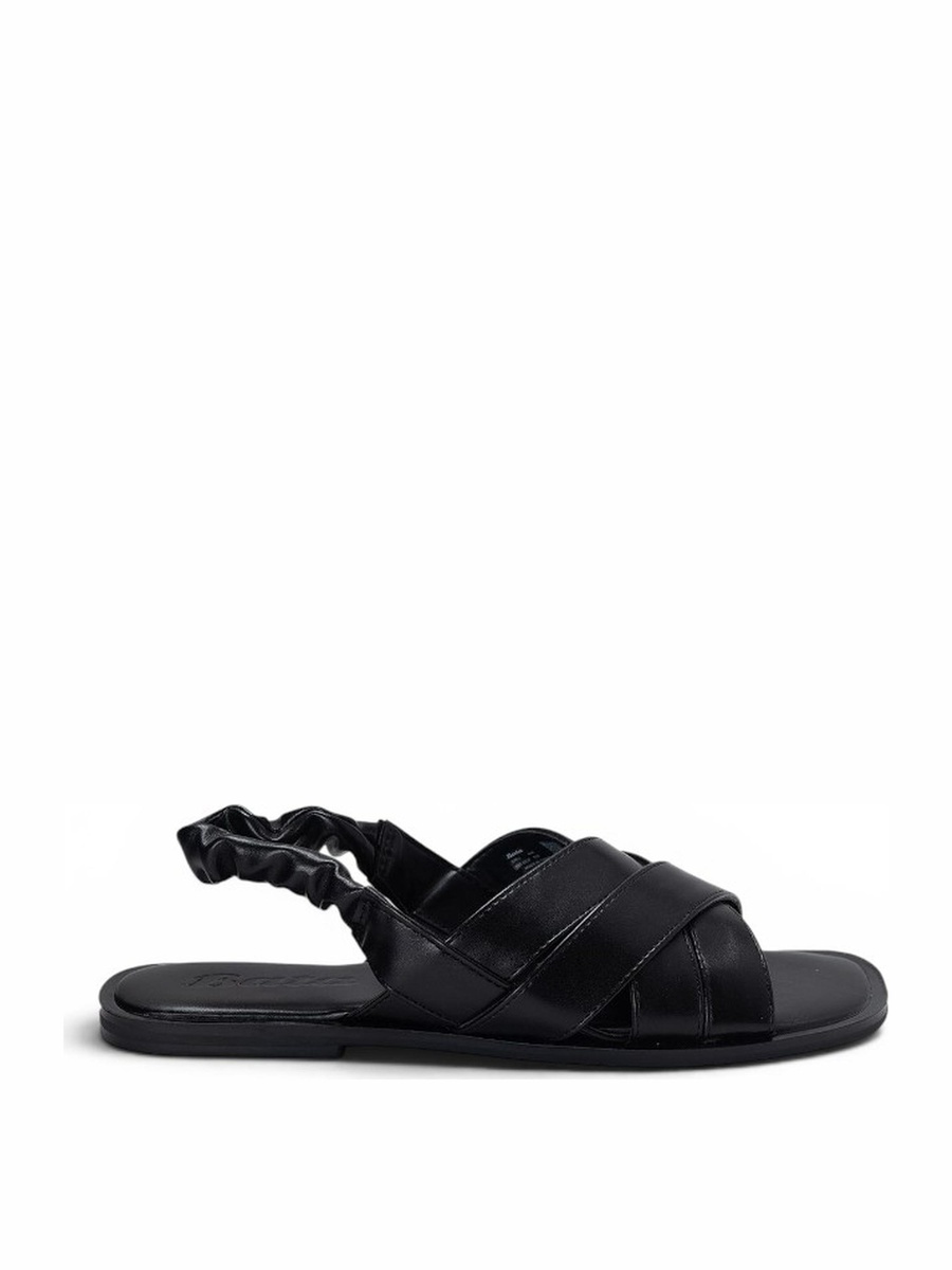 Black Cross Strap Slingback Sandals