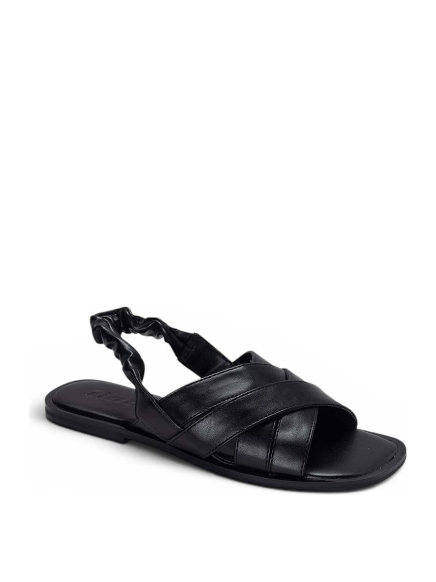 Black Cross Strap Slingback Sandals