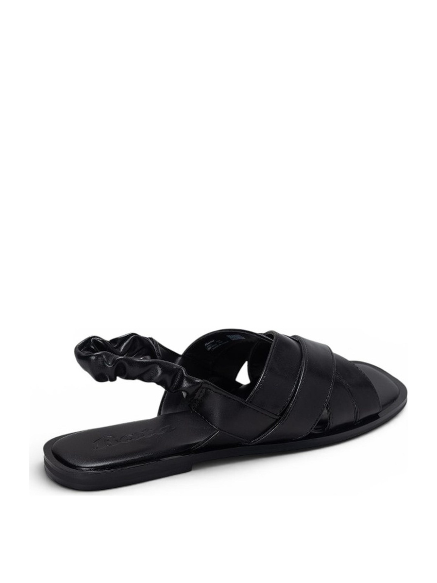Black Cross Strap Slingback Sandals