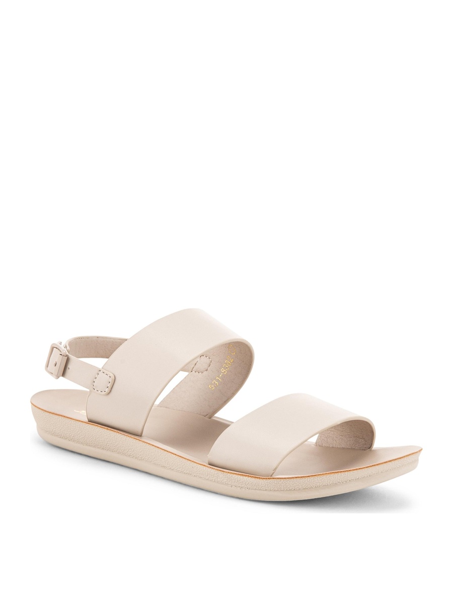 Cream Minimalist Slingback Flat Sandals