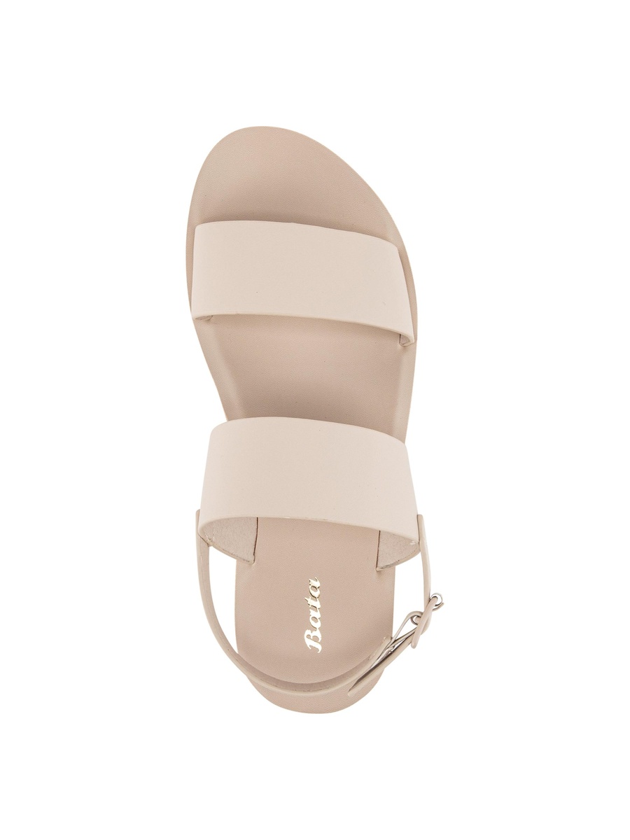 Cream Minimalist Slingback Flat Sandals
