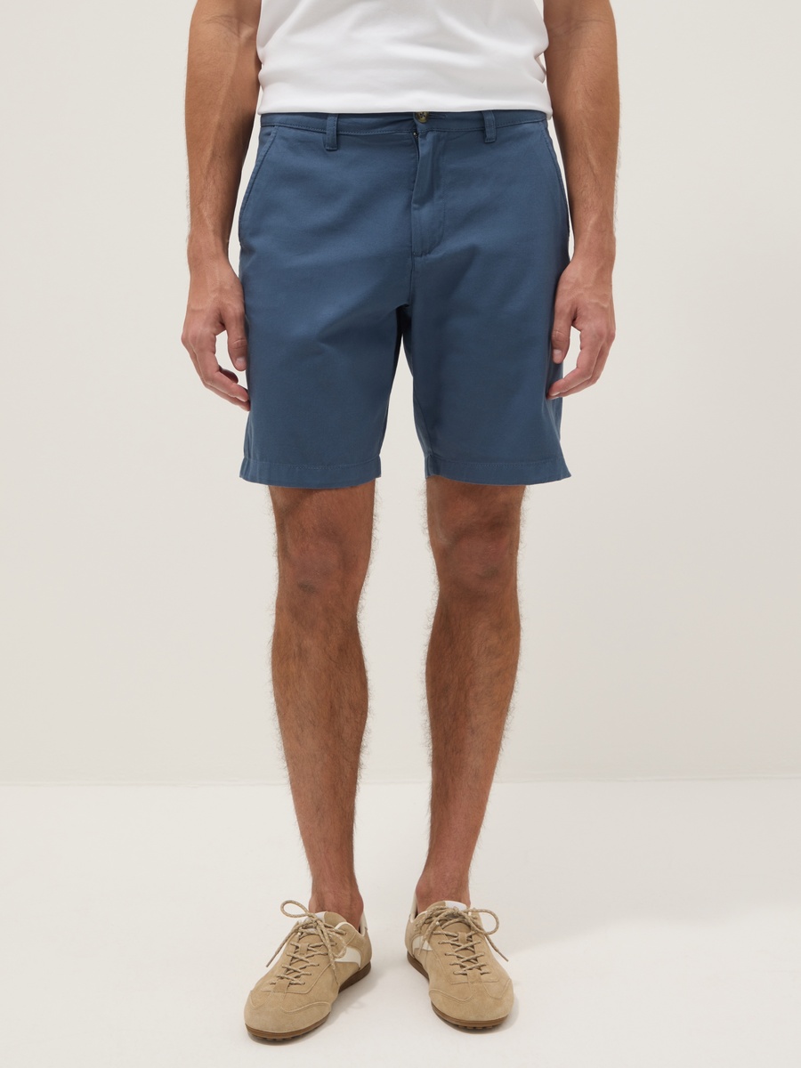 Blue Regular-Fit Pure Cotton Chino Bermuda Shorts