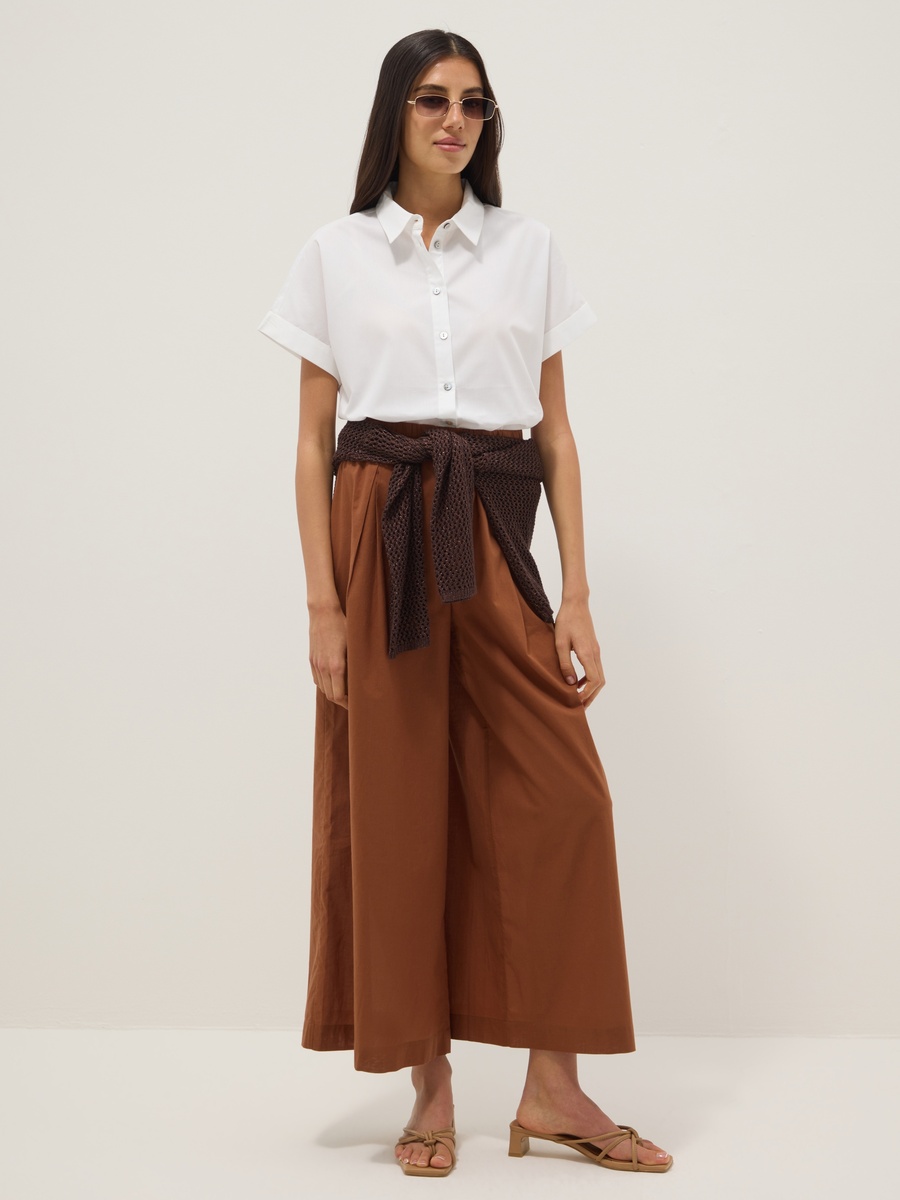 White Pure Cotton Short-Sleeve Regular-Fit Shirt