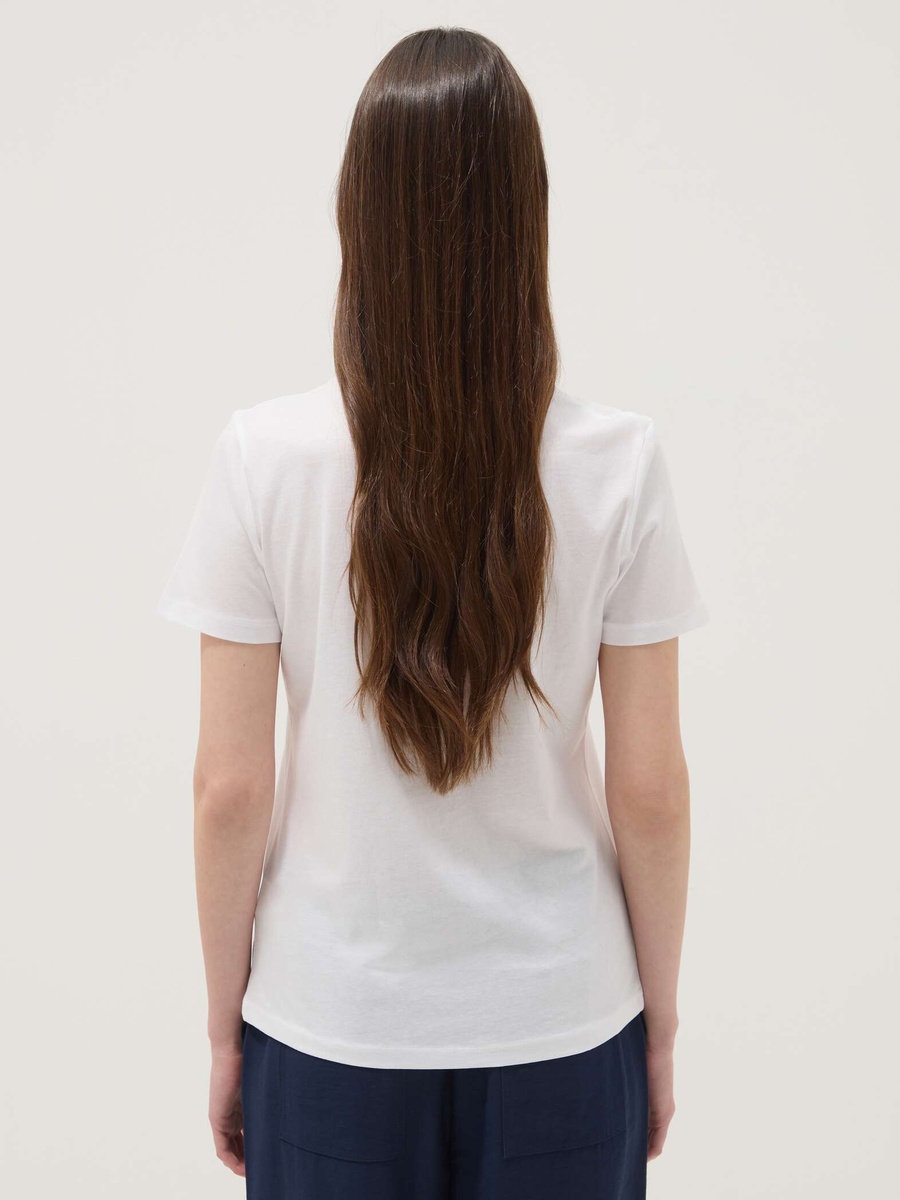 White Pure Cotton  Floral Print T-Shirt