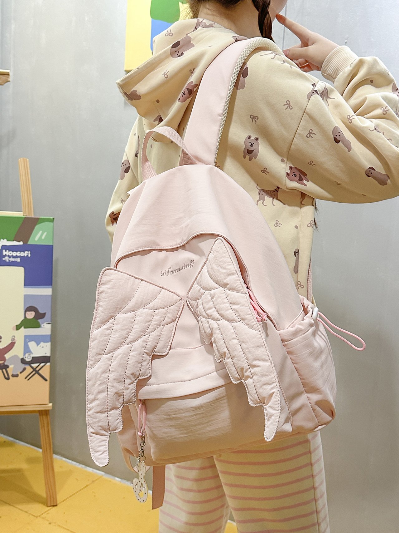 Pink Angel Wing Backpack