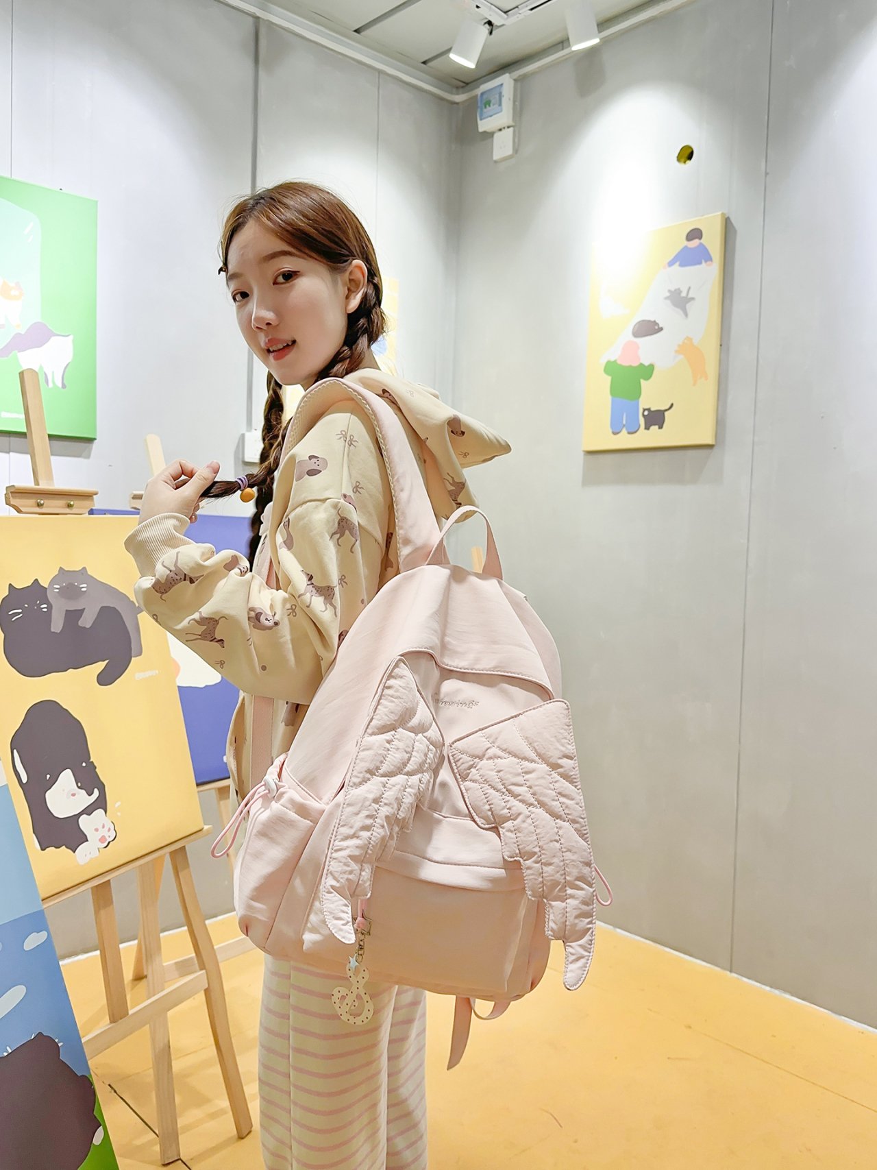 Pink Angel Wing Backpack