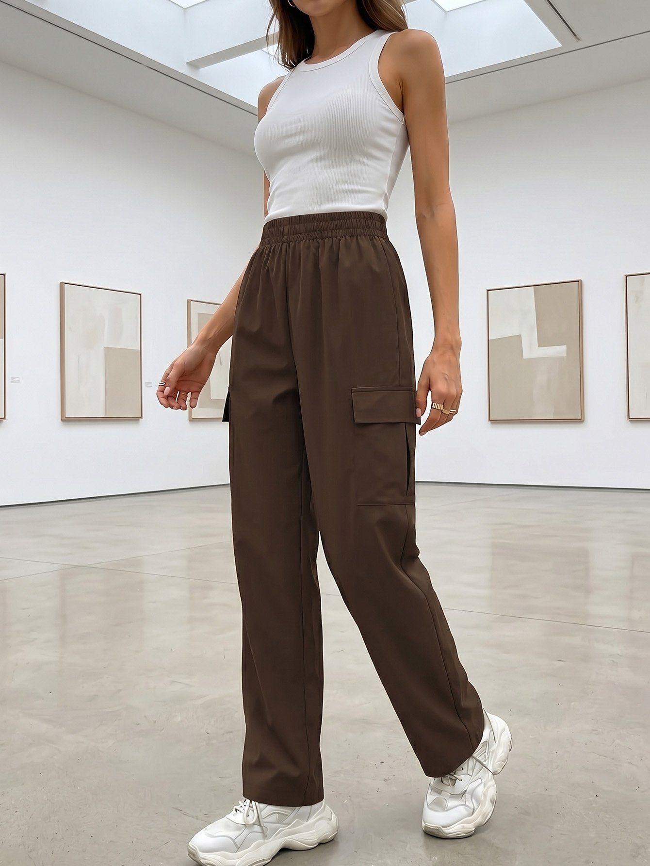 Coffee Brown Cargo Pants