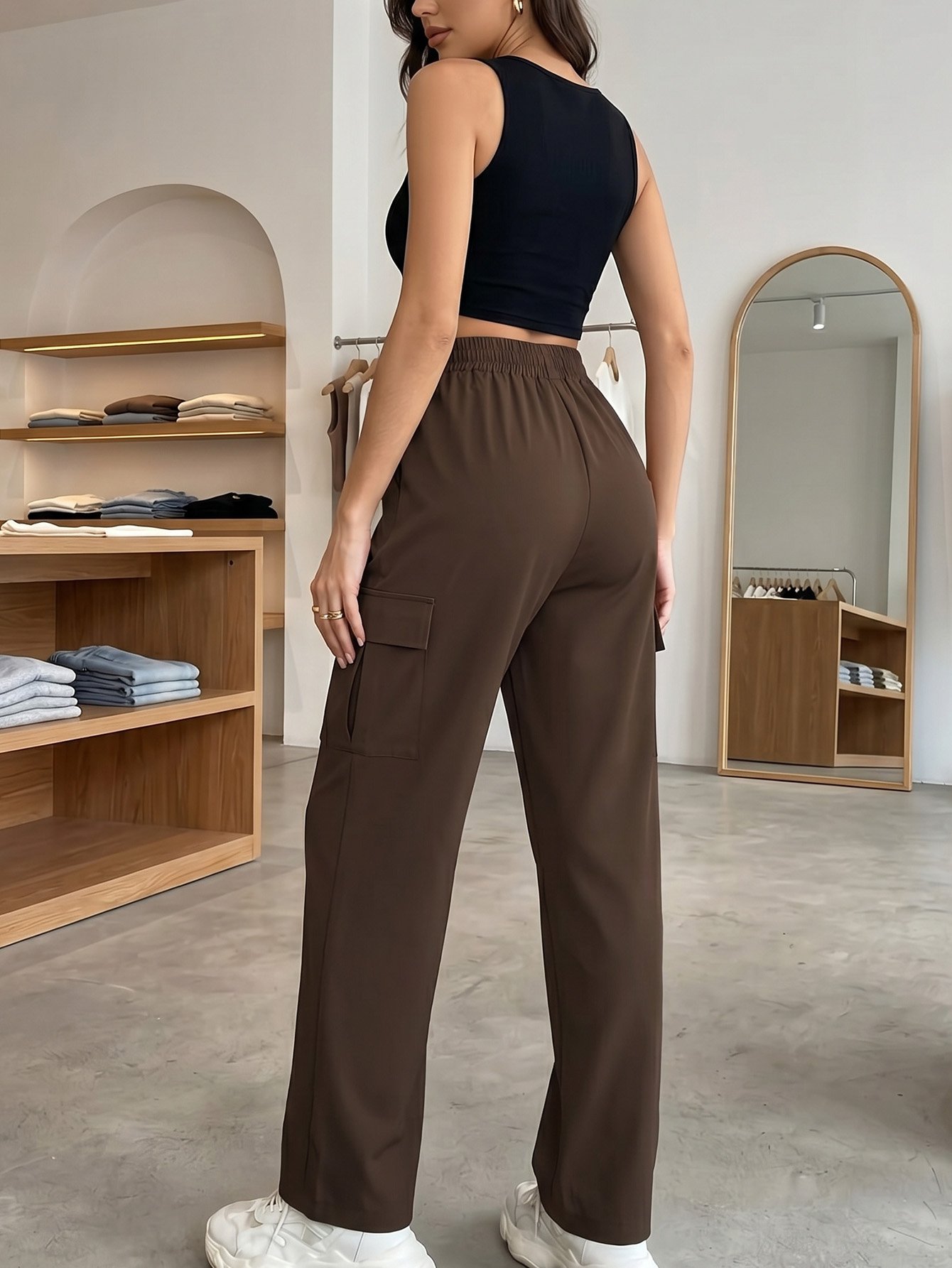 Coffee Brown Cargo Pants