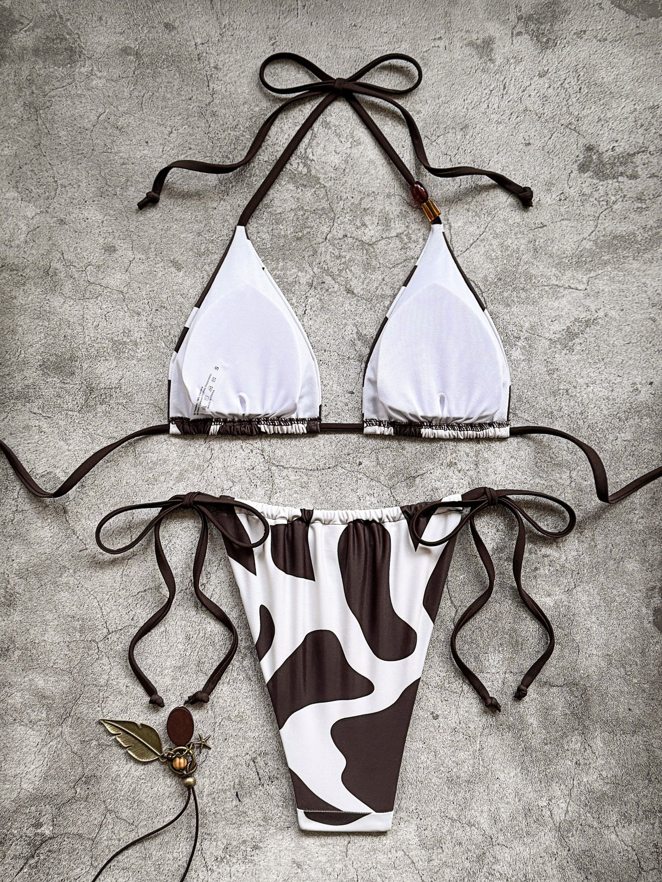 Multi-Color Graphic Print Triangle Bikini Set