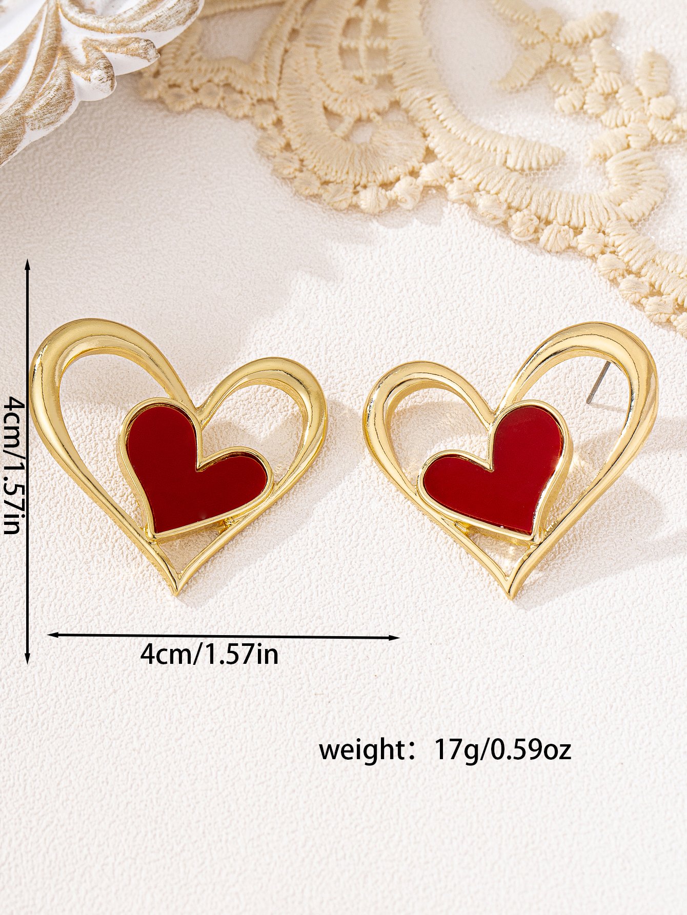 Heart Dangle Earrings - Multi-Color Casual Statement.