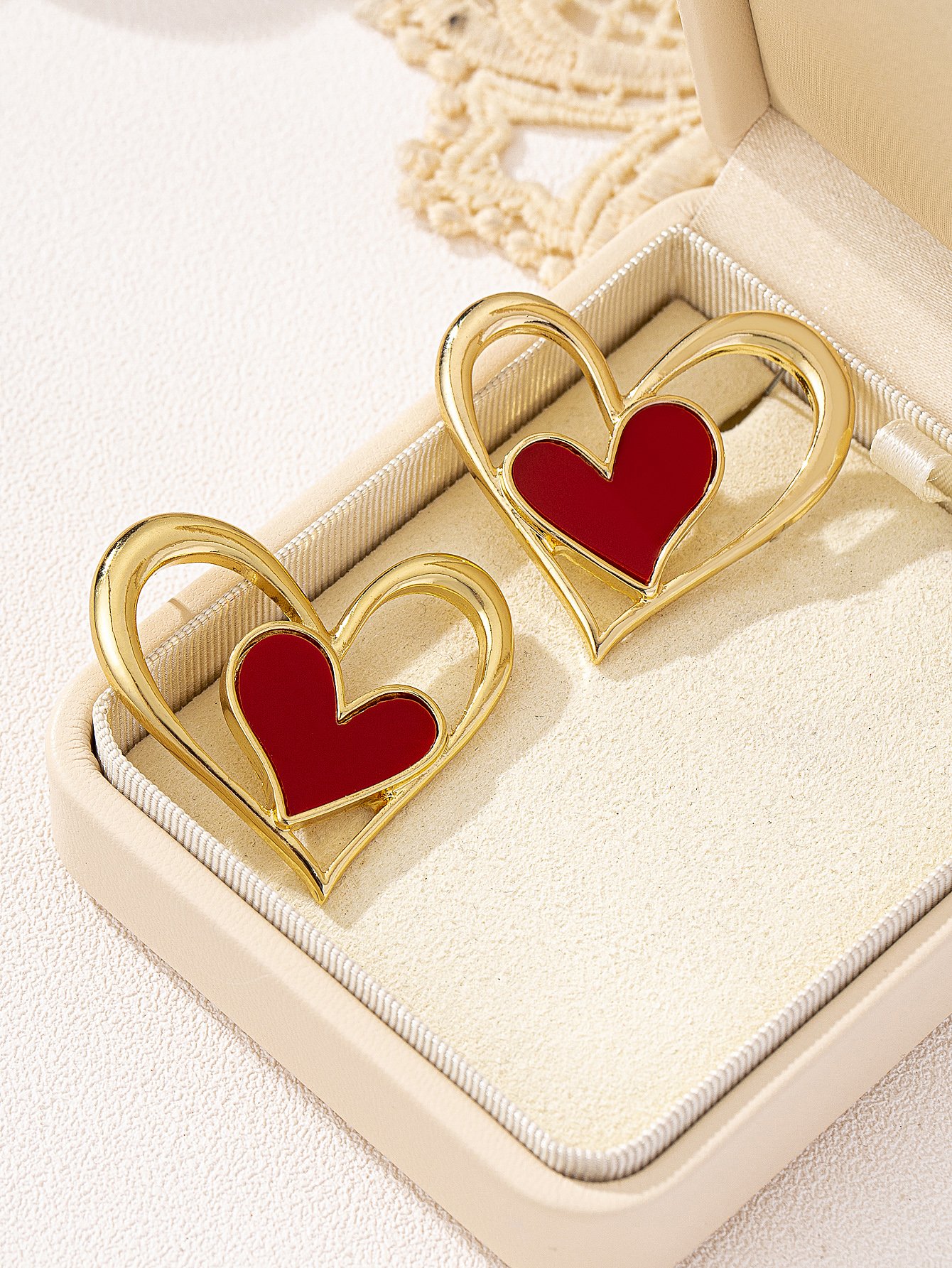 Heart Dangle Earrings - Multi-Color Casual Statement.