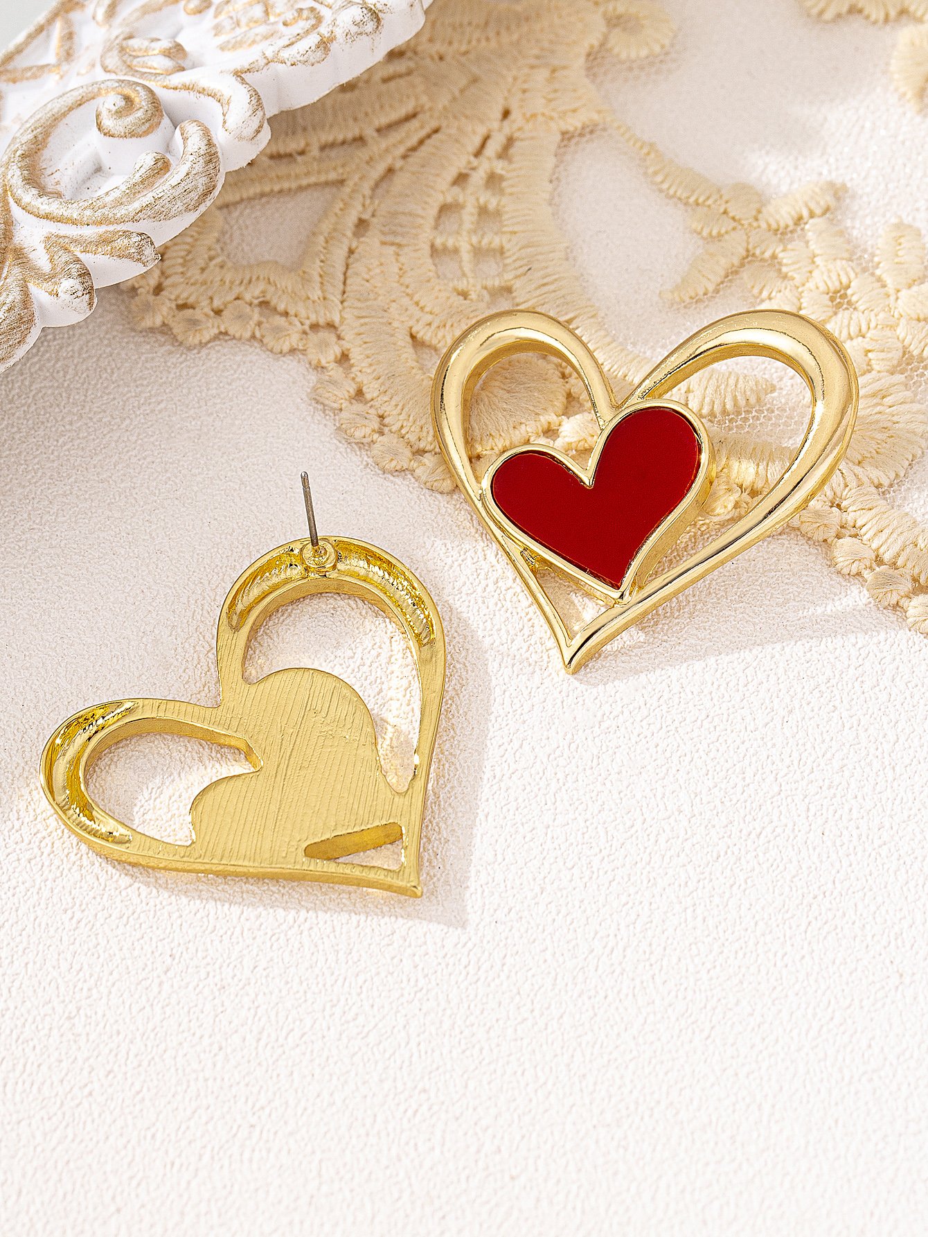 Heart Dangle Earrings - Multi-Color Casual Statement.