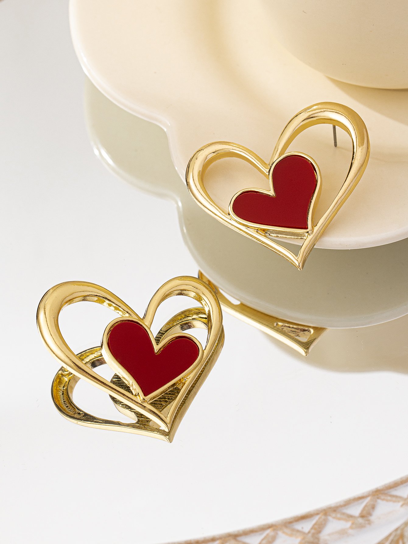 Heart Dangle Earrings - Multi-Color Casual Statement.