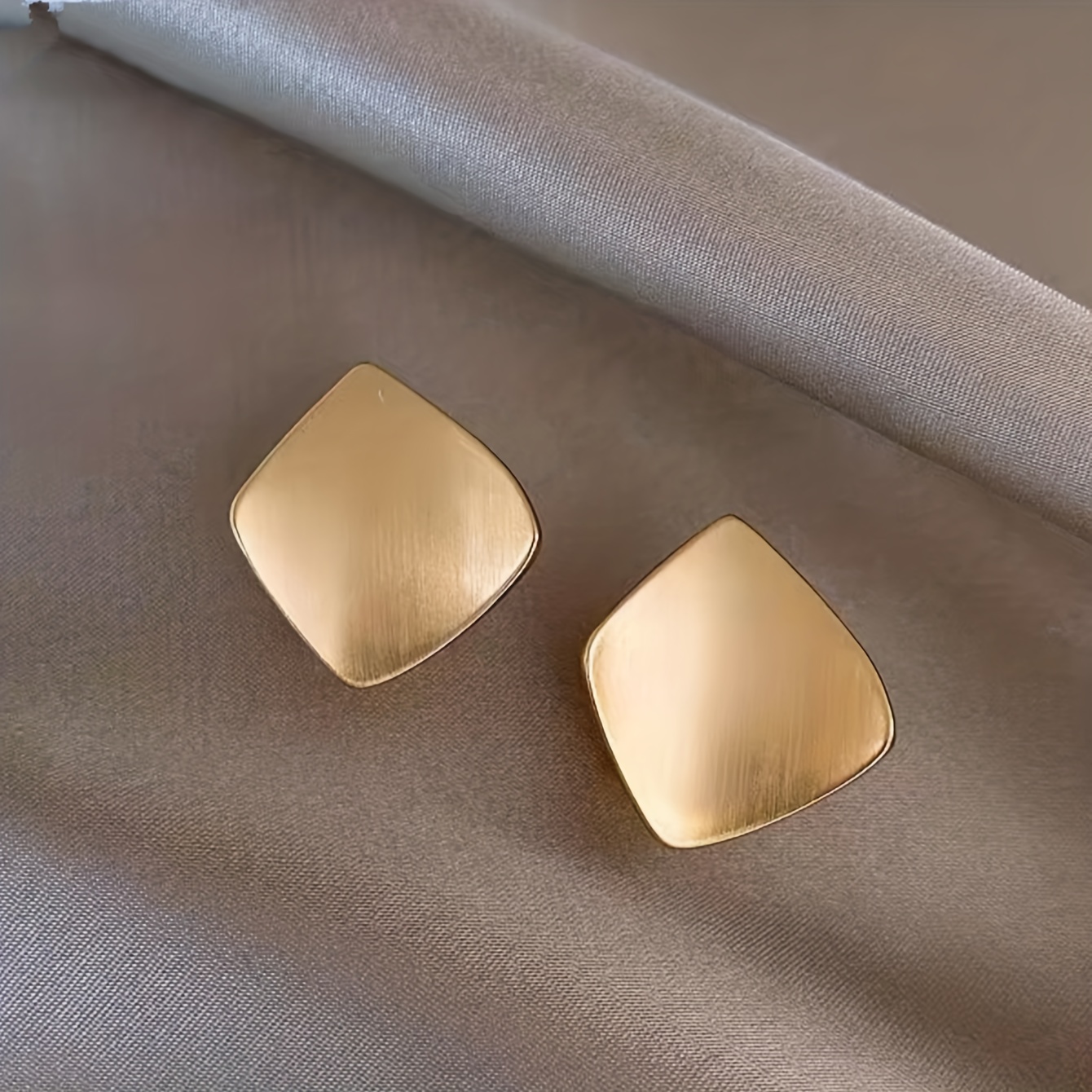 Gold Geometric Stud Earrings - Trendy and Casual Wear.