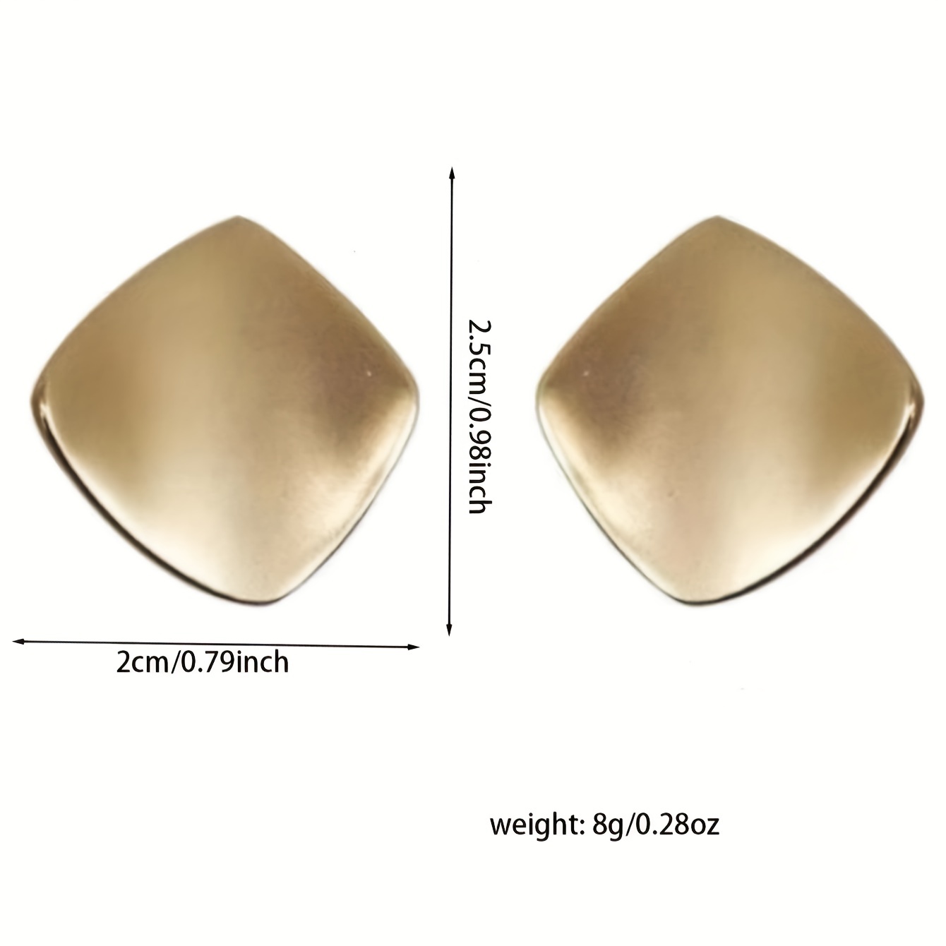 Gold Geometric Stud Earrings - Trendy and Casual Wear.