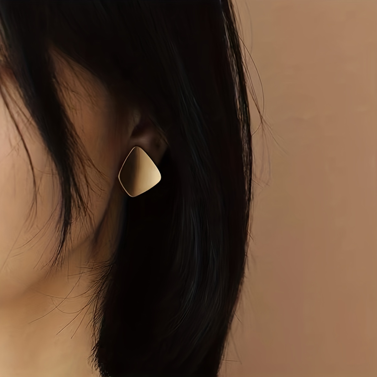 Gold Geometric Stud Earrings - Trendy and Casual Wear.
