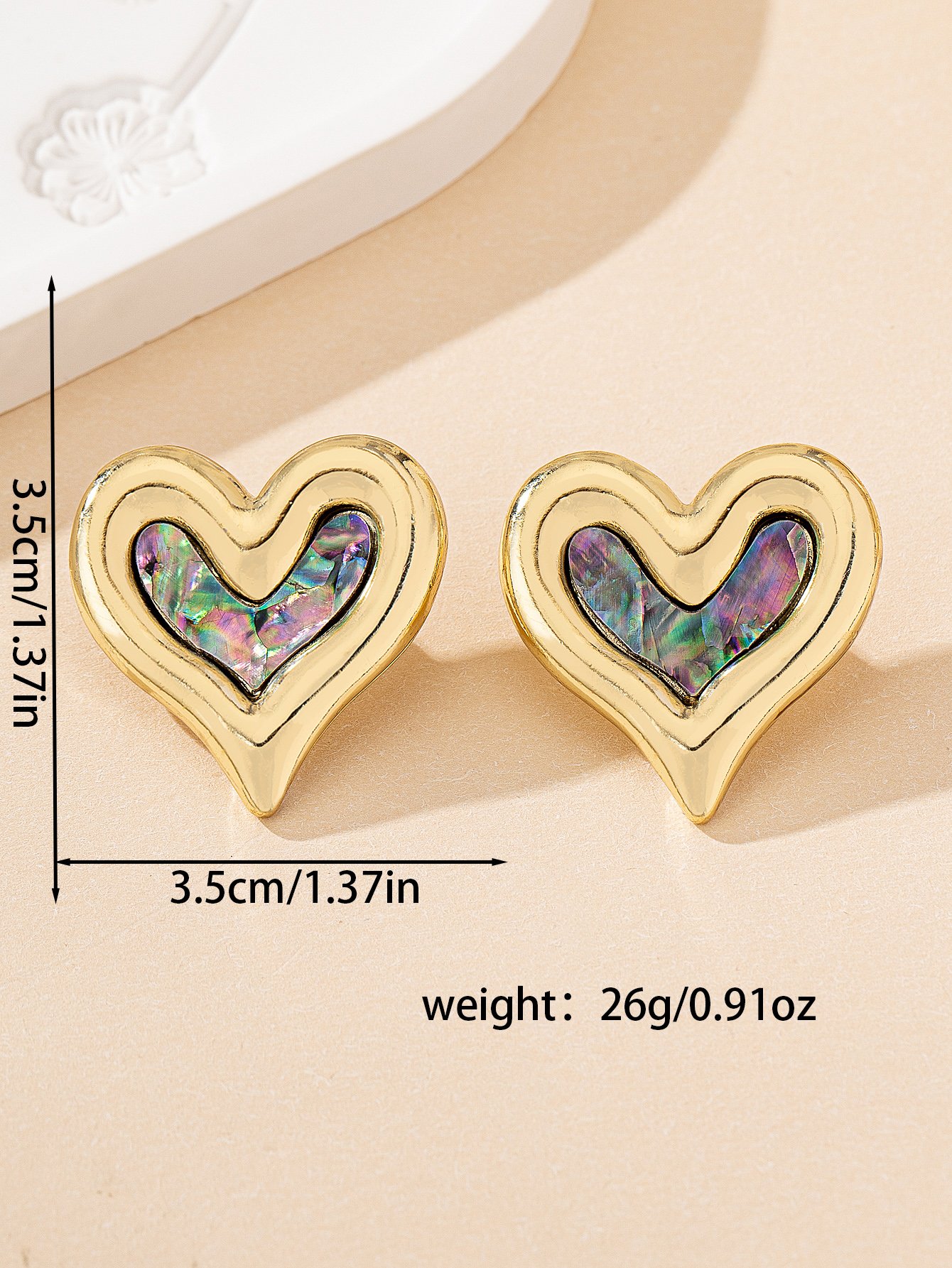 Multi-Color Heart Stud Earrings for Casual Wear.