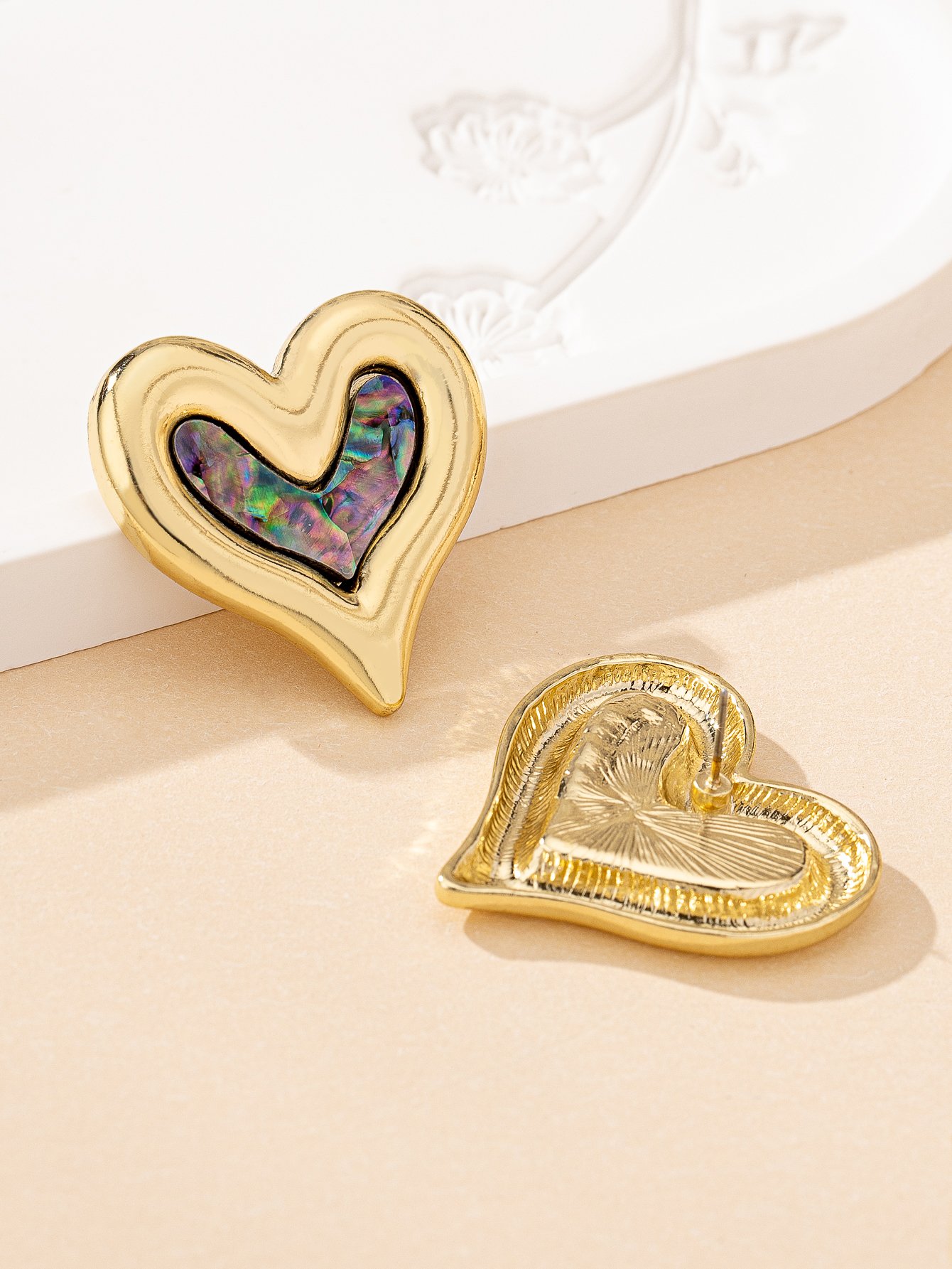 Multi-Color Heart Stud Earrings for Casual Wear.