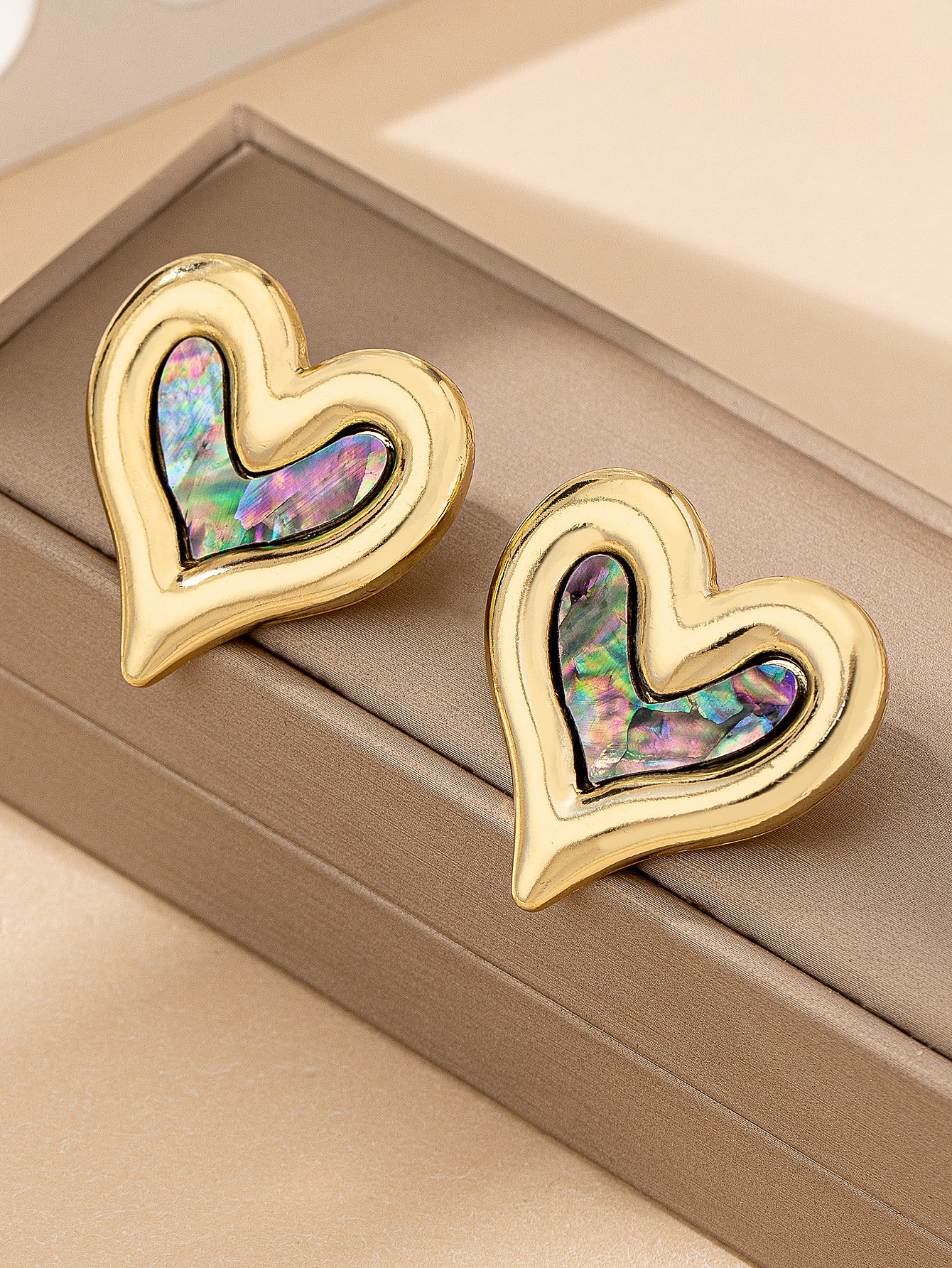 Multi-Color Heart Stud Earrings for Casual Wear.