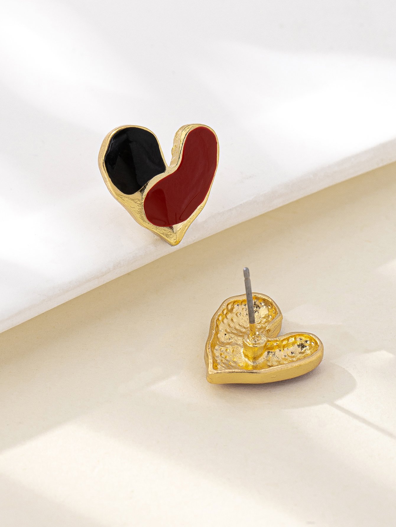 Stylish Multi-Color Heart Stud Earrings for Women.